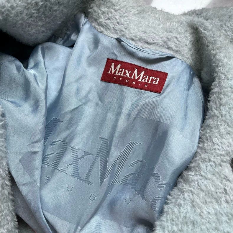 Max Mara Max Mara Studio Sky Blue Alpaca Coat Jacket Size XS / US 0-2 / IT 36-38 - 4 Thumbnail