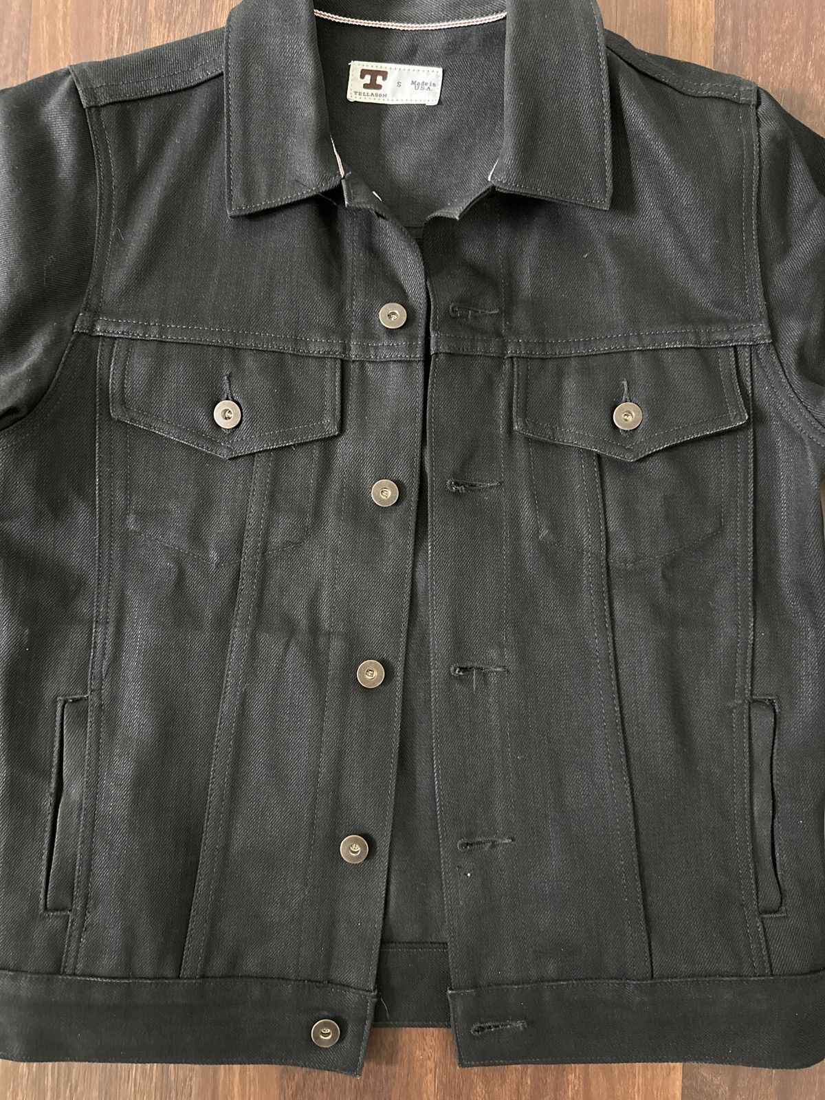 image of Tellason Black Selvedge Demin Jacket, Men's (Size Small)
