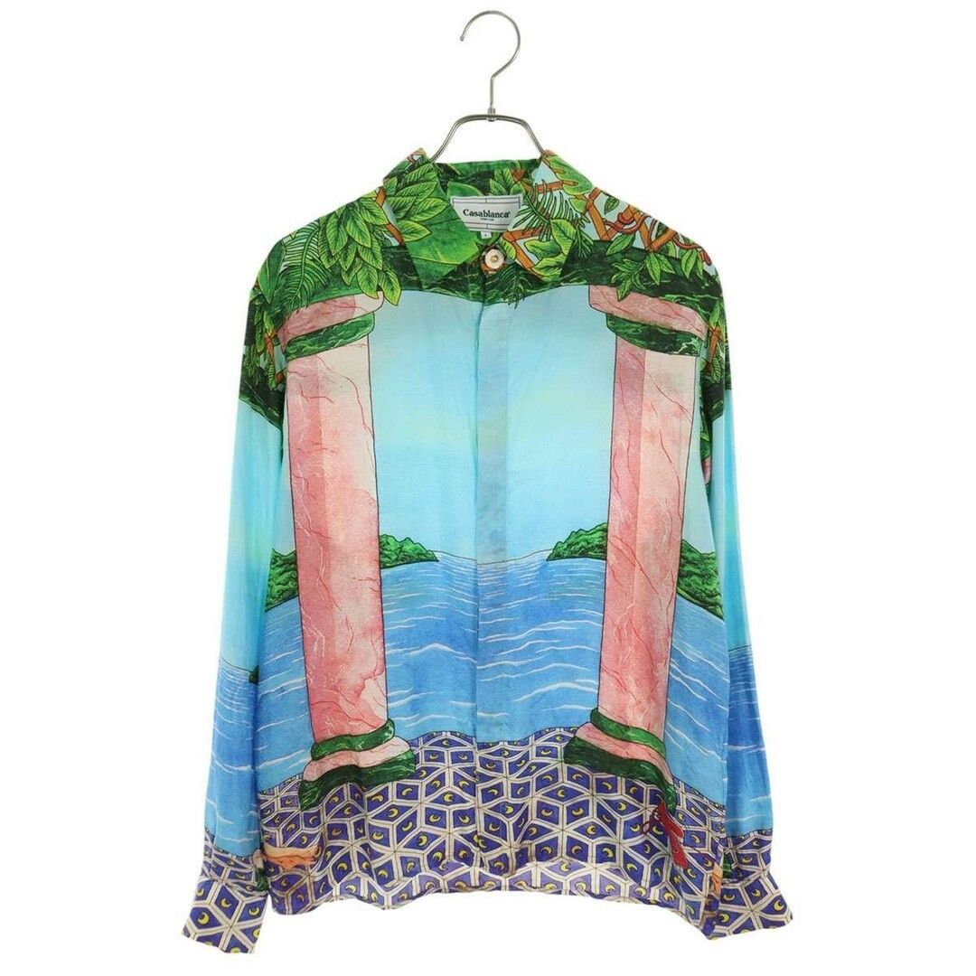 Casablanca Debut Runway (2019 Archive) Moca Silk Shirt Size US L / EU 52-54 / 3 - 4 Thumbnail