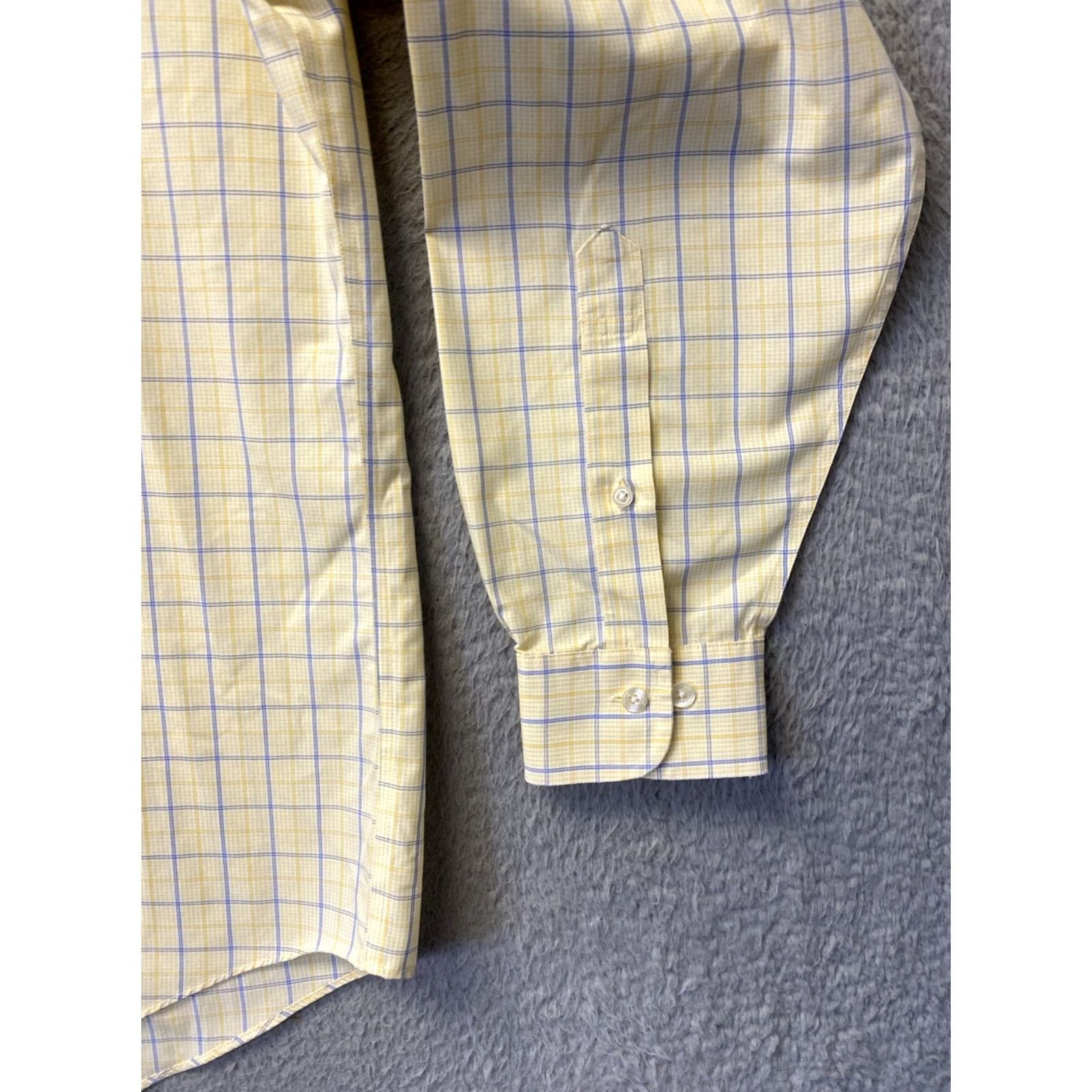 Brooks Brothers Brooks Brothers Shirt Mens L 100% Cotton Yellow Check Button-Down Long Sleeve Regular Pockets USA/0824 Size US L / EU 52-54 / 3 - 2 Thumbnail