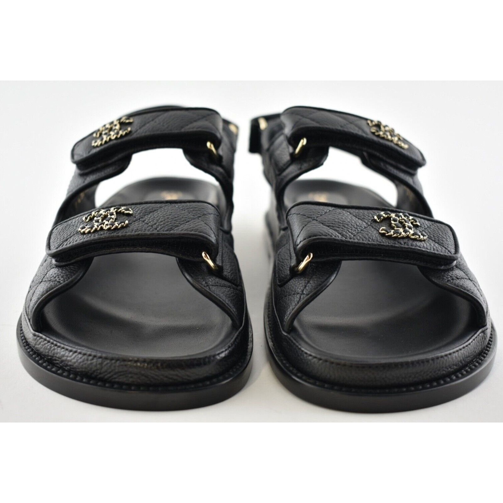 Chanel Chanel REV Black Caviar Gold CC Logo Mule Slide Strap Flat Size US 6.5 / IT 36.5 - 7 Thumbnail