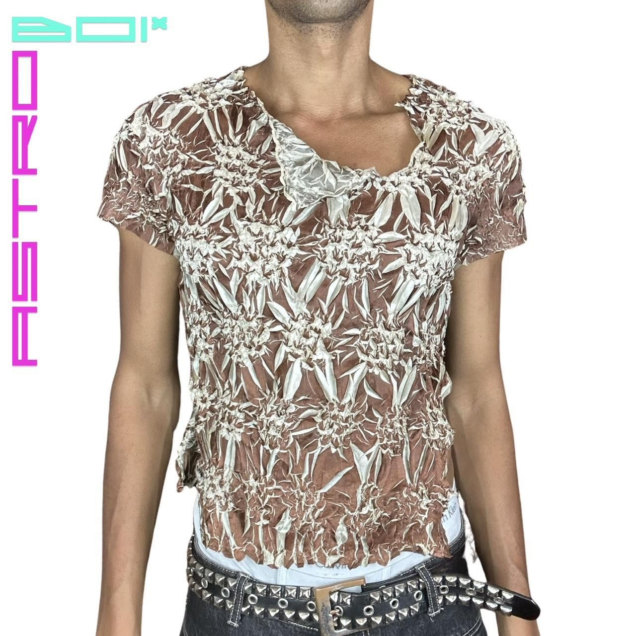 Other ASTROBOI* BROWN METALLIC PLEATED POPCORN T-SHIRT Size US M / EU 48-50 / 2 - 2 Thumbnail