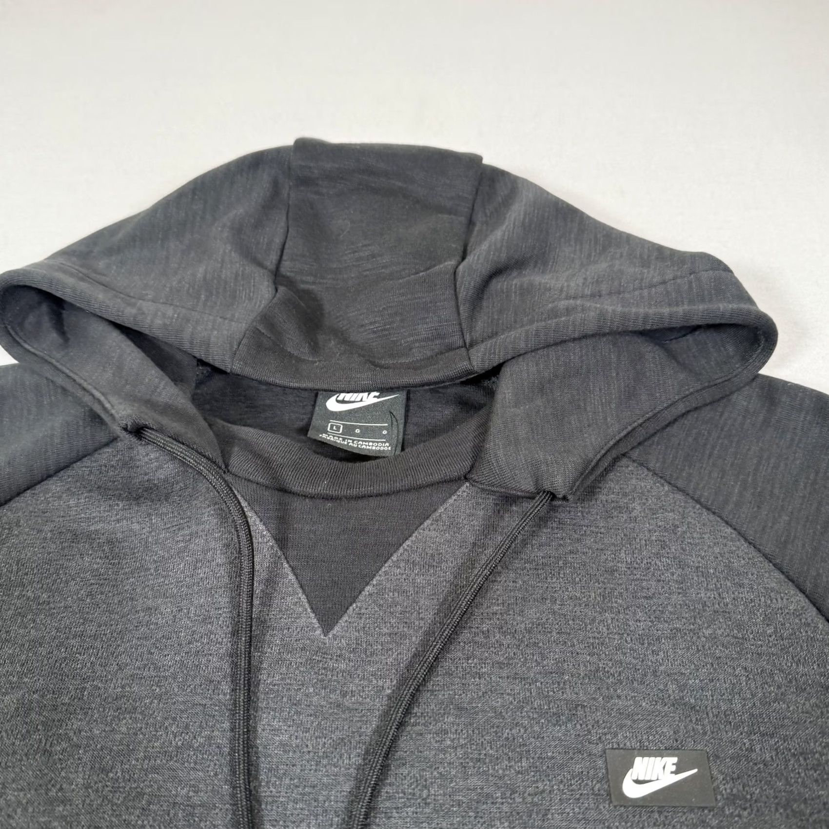 Nike Nike Hoodie Men L Gray Pullover Sweatshirt with Hooded Pockets Logo Fireheather Front Kangaroo Pocket Crew Neck All Seasons Sportswear Size US L / EU 52-54 / 3 - 3 Thumbnail