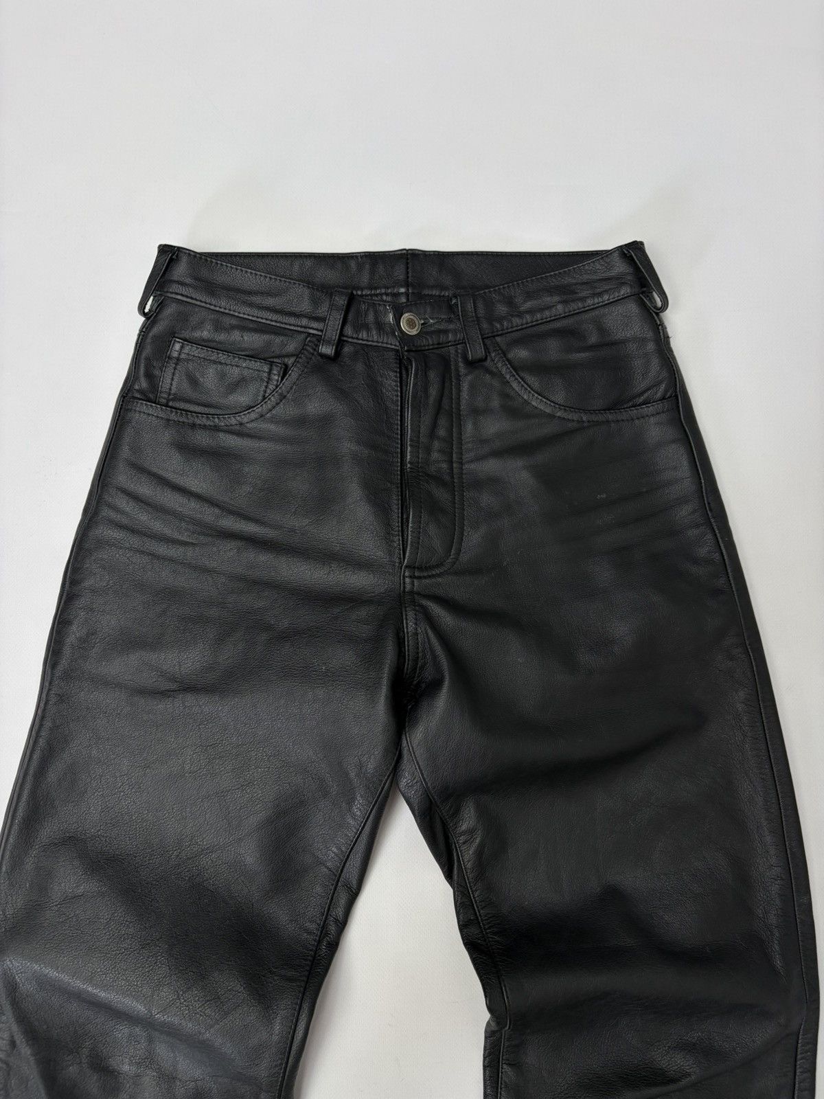 Hedi Slimane 🔥 Vintage Leather Pants 00s Italian Rock Noir Archive Grunge Size US 30 / EU 46 - 4 Thumbnail