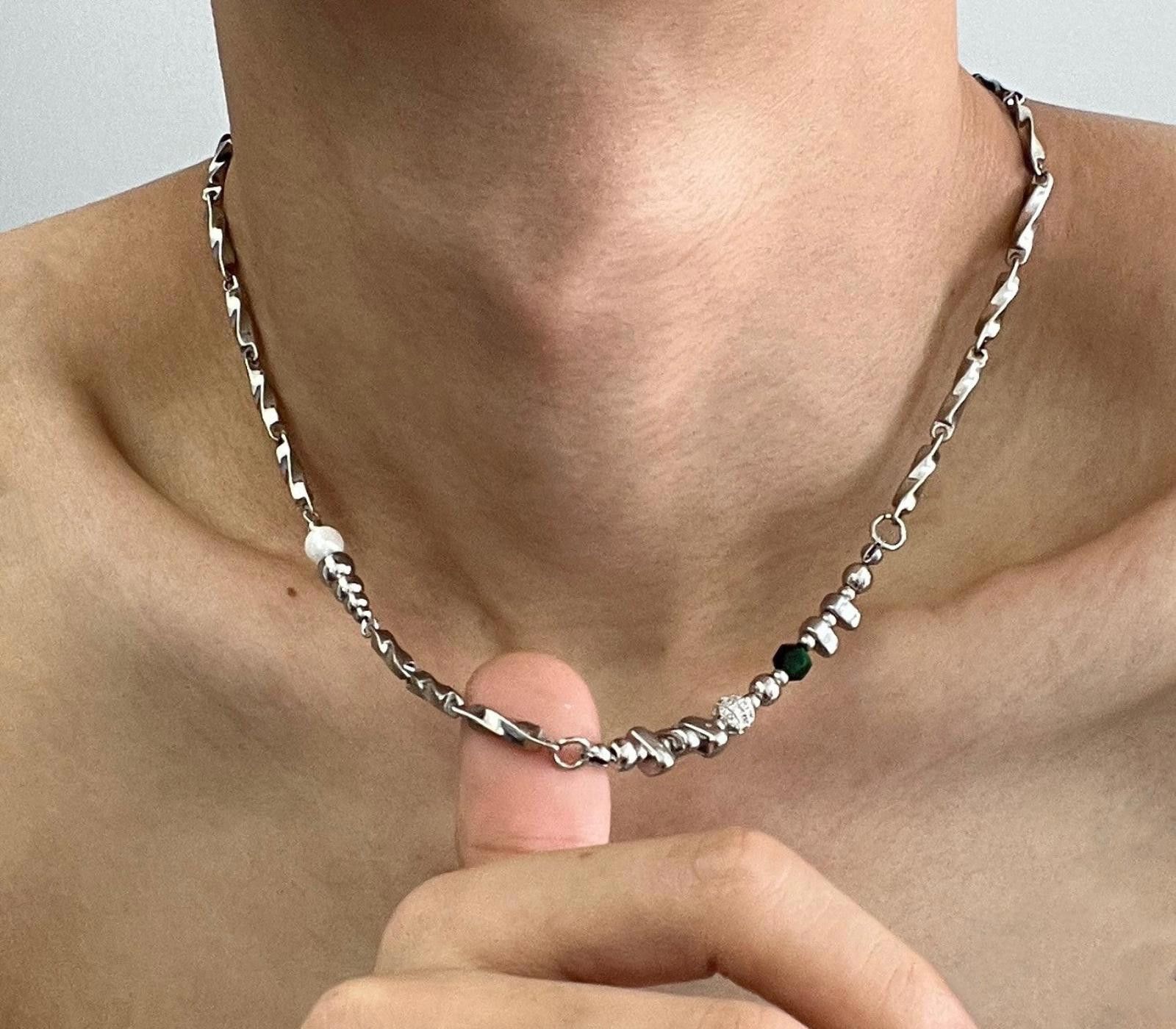Jewelry Silver & Beaded Necklace Size ONE SIZE - 2 Thumbnail