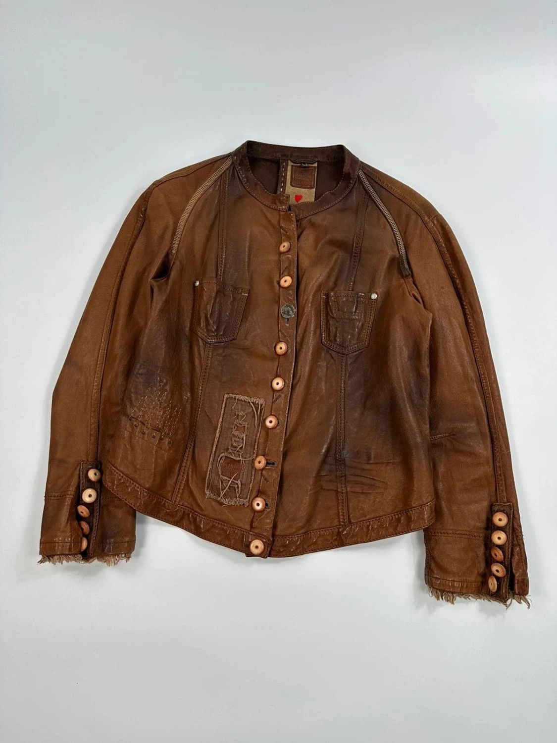 Marithe + Francois Girbaud Marithé + Francois Girbaud Patch Leather jacket Brown Size M / US 6-8 / IT 42-44 - 1 Thumbnail
