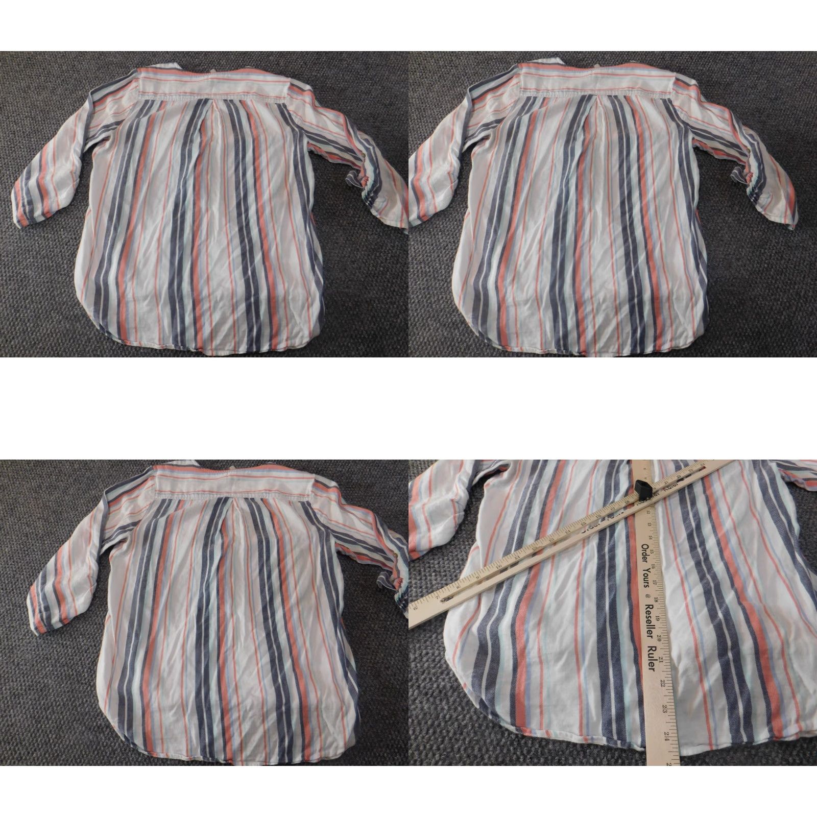 Vintage KUT from the Kloth Blouse Womens Size S White Striped Open Pullover Knit Rayon Button Casual Shirt Top Size S / US 4 / IT 40 - 8 Thumbnail