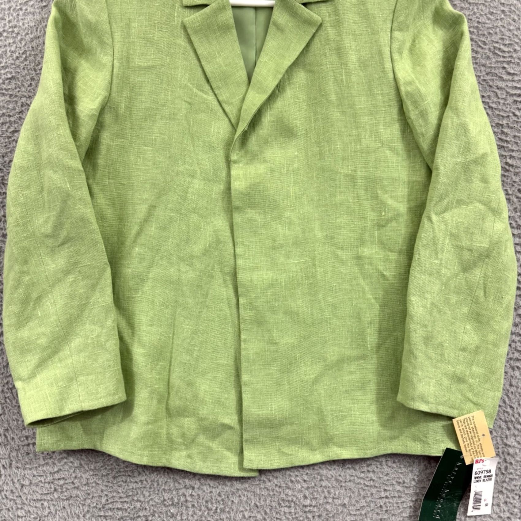 Vintage VINTAGE harvé benard Blazer Womens 6 Green Linen Open Front Jacket Head to Toe Preppy NWT Size M / US 6-8 / IT 42-44 - 2 Thumbnail