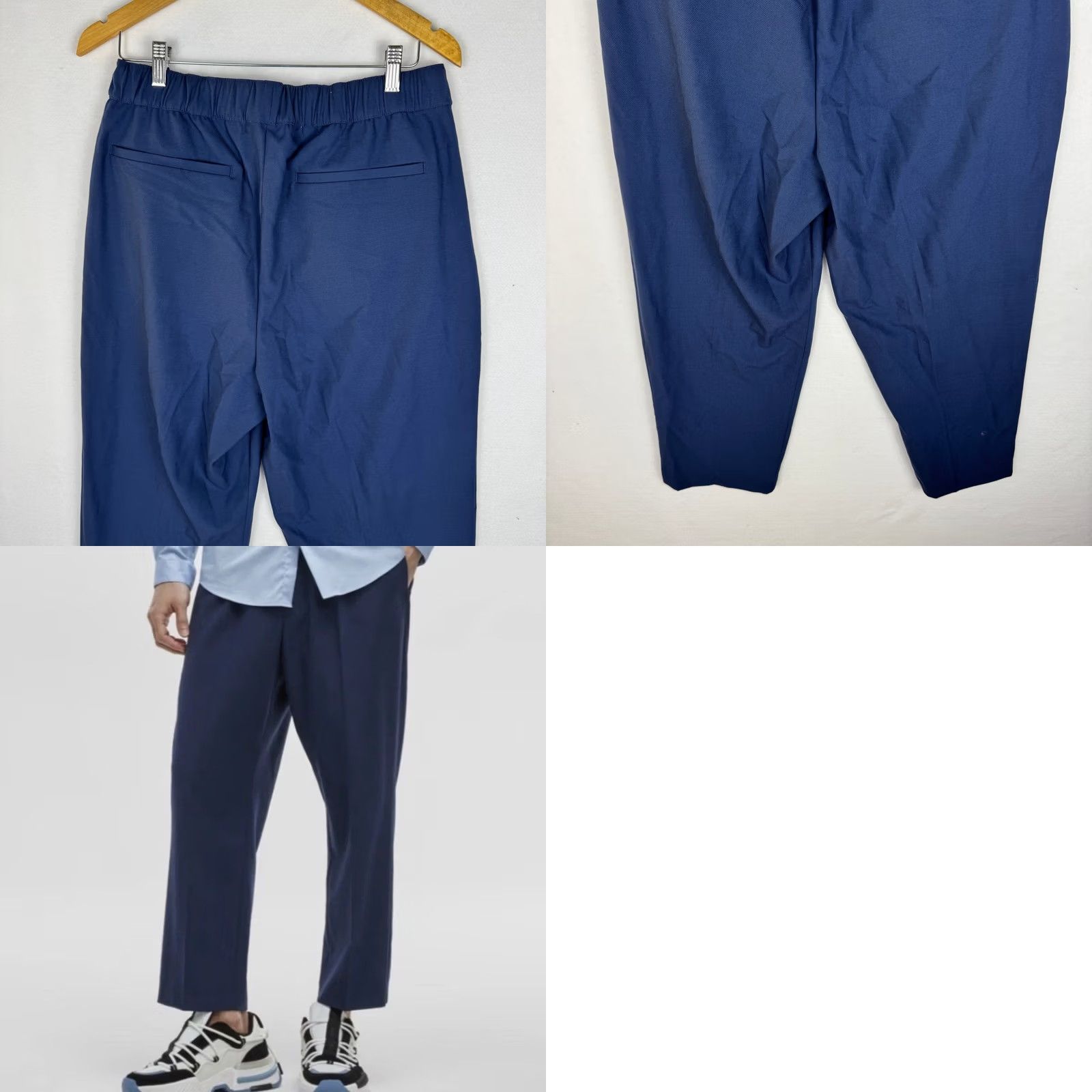Nemen Mode of One Relaxed Fit Pleated Trousers Medium Navy Blue Caspian Waters Mens Size US 31 - 9 Thumbnail