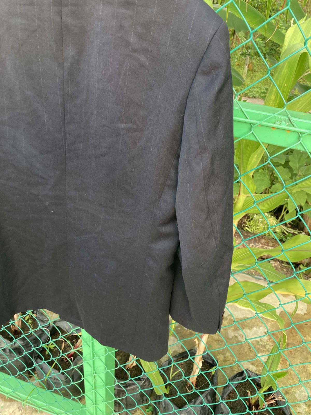 Takeo Kikuchi Takeo Kikuchi Black Double Breasted Pinstripe Blazer Size 44R - 10 Thumbnail