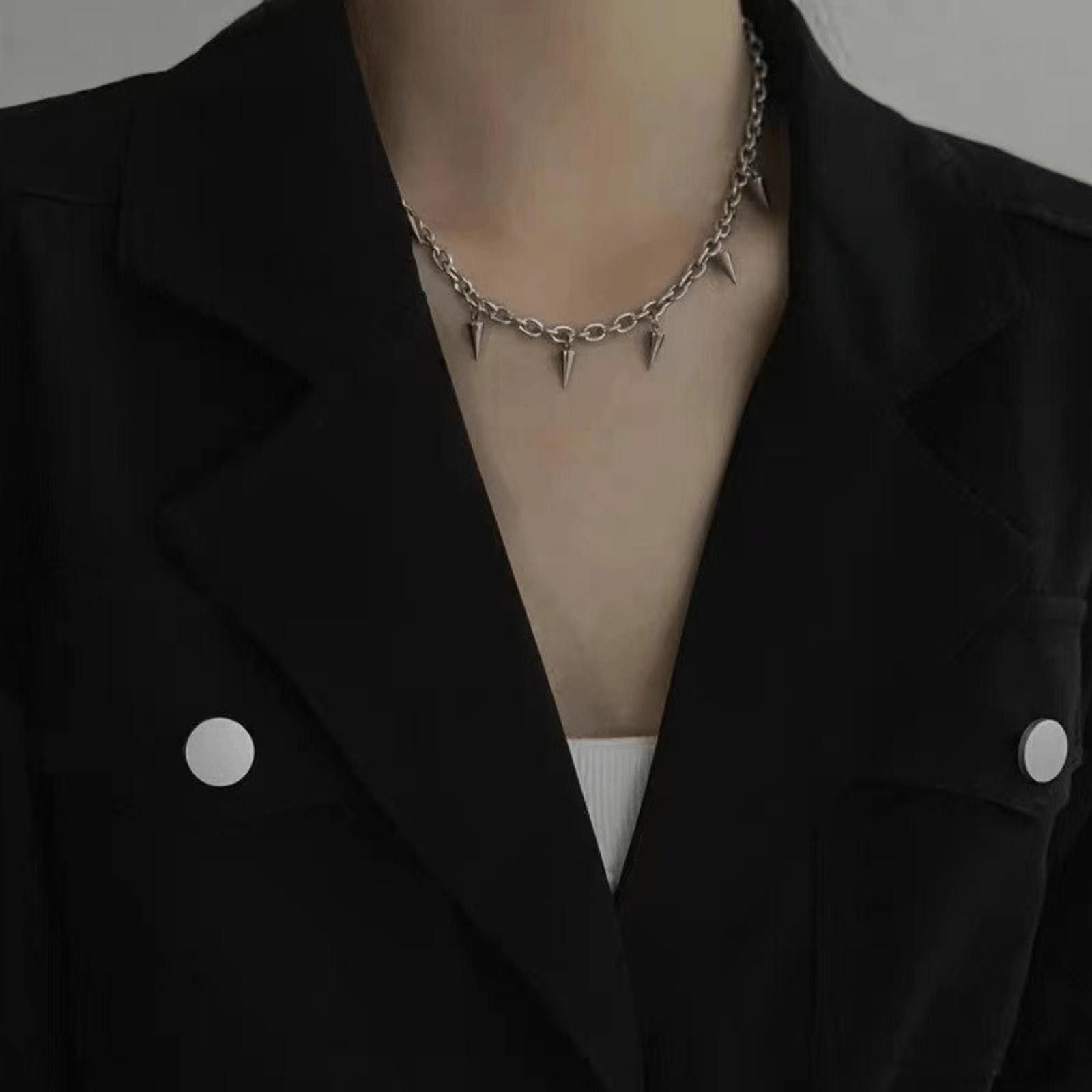 Jewelry Punk Rivet Chain Necklace Size ONE SIZE - 8 Thumbnail