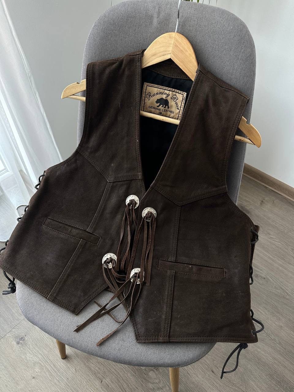 Genuine Leather × Vintage Vintage Genuine Leather Brown Cowboy West Jacket Size US M / EU 48-50 / 2 - 18 Thumbnail