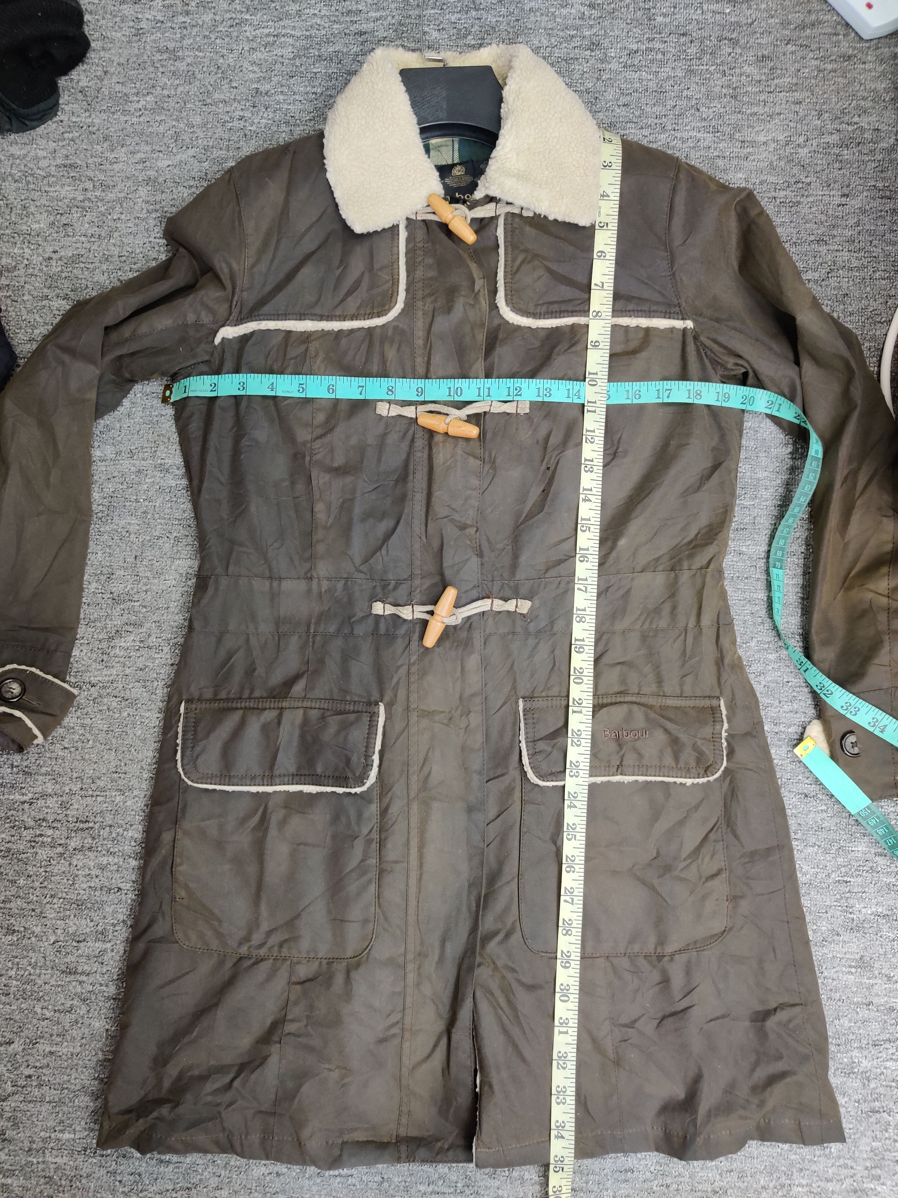 Barbour Vintage 90s Barbour Tartan Waxed Duffle Coat Size US M / EU 48-50 / 2 - 23 Thumbnail
