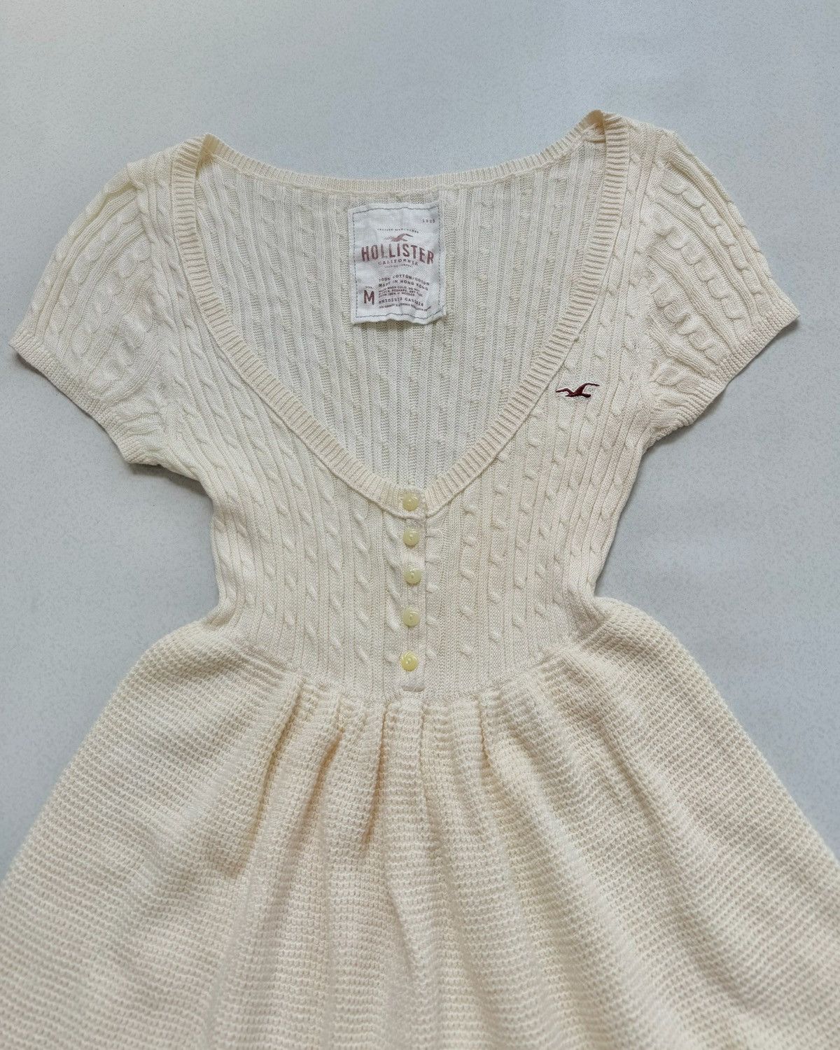 Hollister Y2K Hollister Babydoll Button Crochet Sweater Size M / US 6-8 / IT 42-44 - 2 Thumbnail