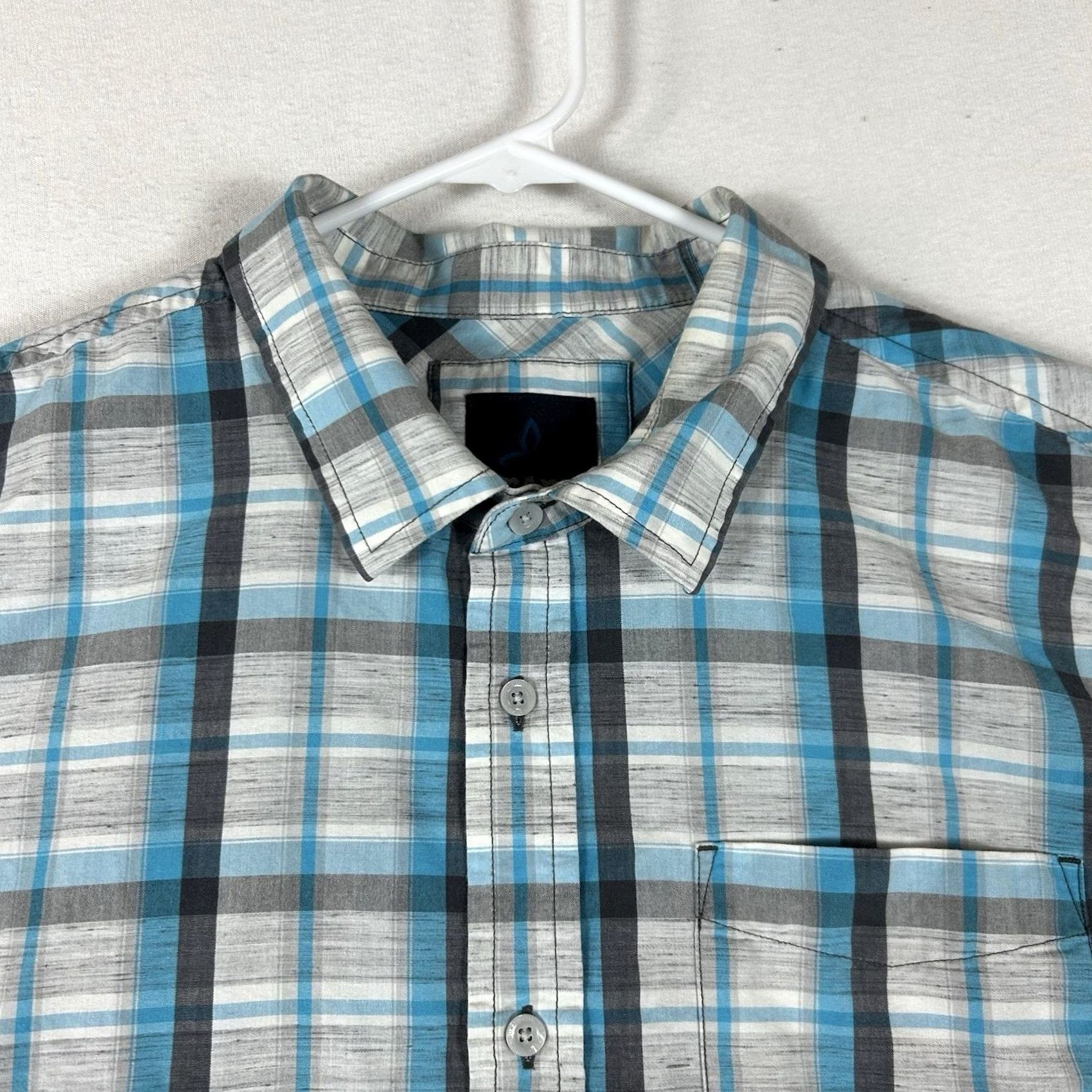 Prana Prana Short Sleeve Button Up Shirt Mens XL Blue Plaid Lightweight Casual Relaxed Size US XL / EU 56 / 4 - 2 Thumbnail
