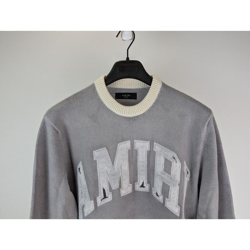 Amiri o1rshd1 Vintage Cashmere Crew Sweater in Grey Size US M / EU 48-50 / 2 - 3 Thumbnail