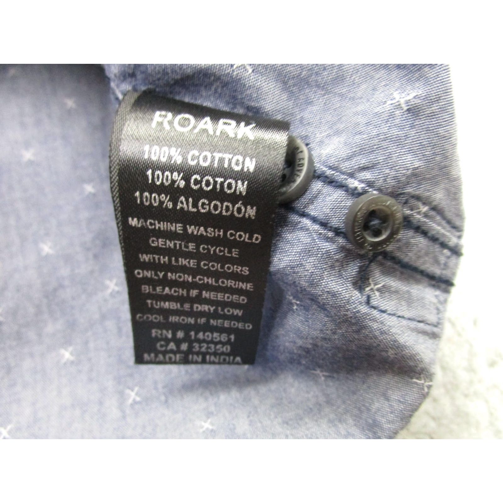 Roark Roark Revival Shirt Mens Medium Blue Chambray Short Sleeve Button Front Casual Size US M / EU 48-50 / 2 - 6 Thumbnail