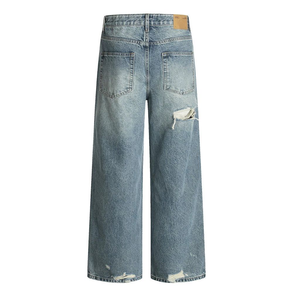 Japanese Brand × Jean Washed distressed loose men's punk ripped jeans Size US 32 / EU 48 - 2 Thumbnail