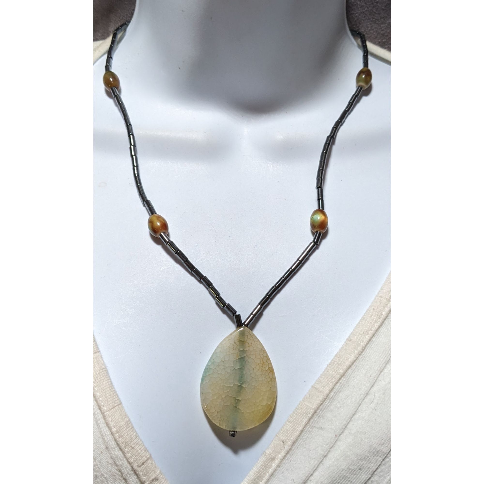 Other Hematite Agate Teardrop Necklace Size ONE SIZE - 4 Thumbnail