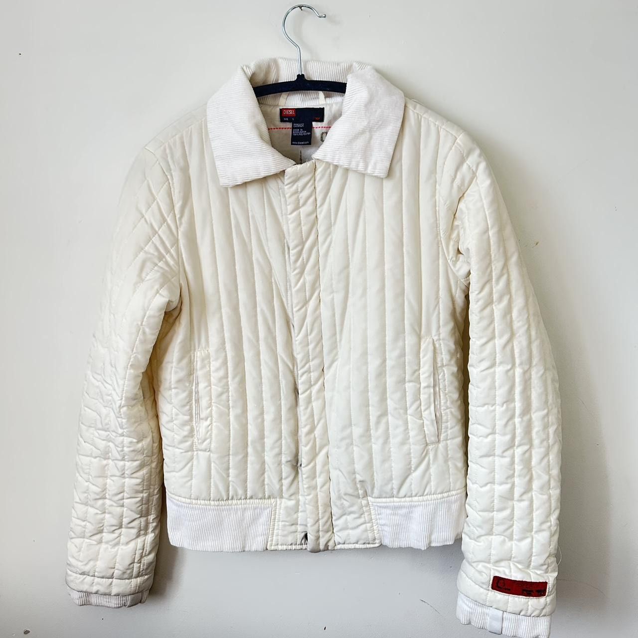 Diesel × Y/Project DIESEL Cream Quilted coat w/ corduroy trim Size S / US 4 / IT 40 - 9 Thumbnail