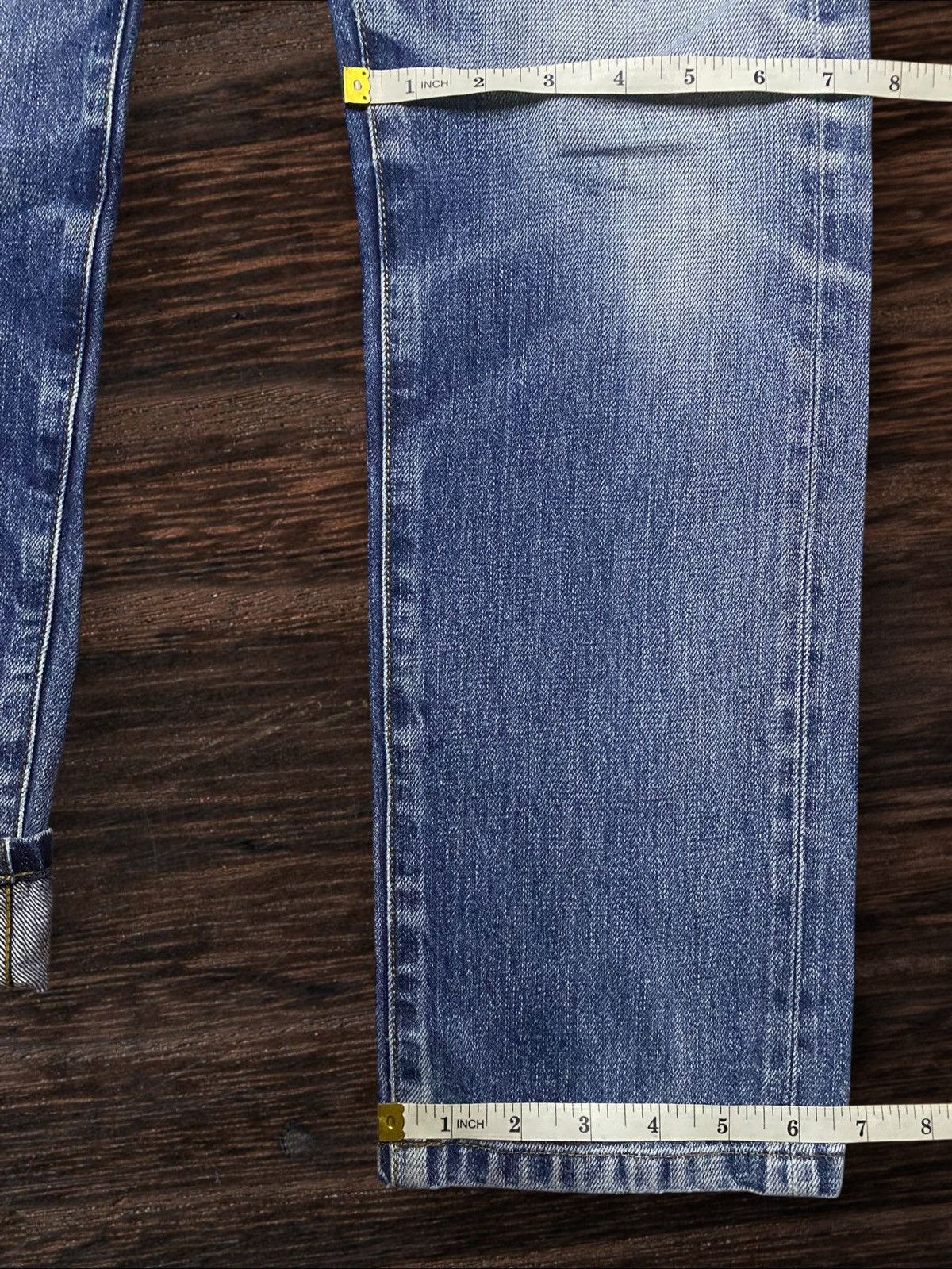 Japanese Brand Vintage Japanese Brand Uniqlo Selvedge Distressed Slim Jeans Size US 31 - 14 Thumbnail