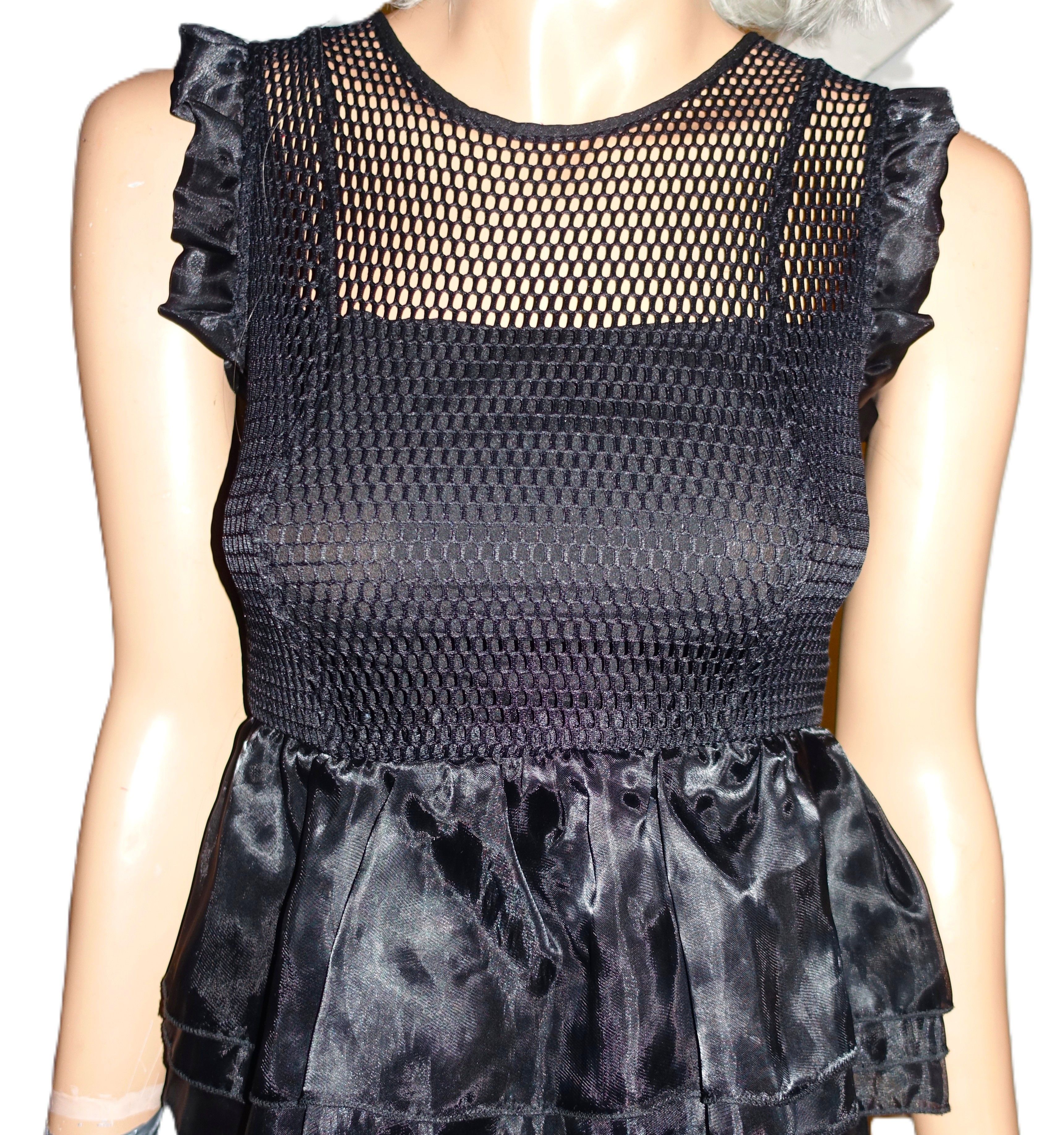 Other Ton-G Black Mesh Sheer Blouse XS Size XS / US 0-2 / IT 36-38 - 3 Thumbnail