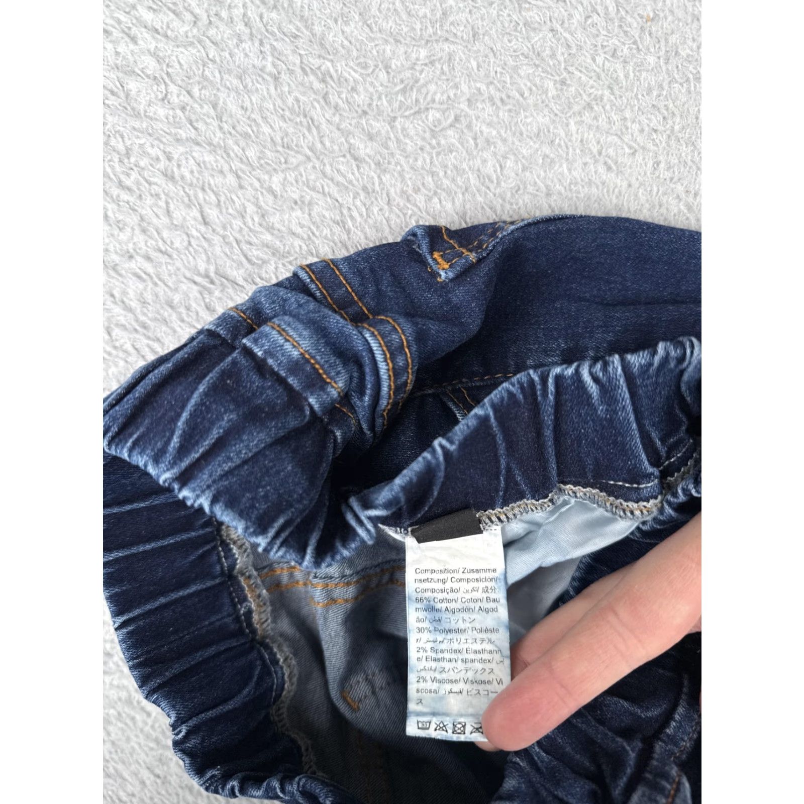 Shein Shein Jeans 27x16 Dark Blue Pull On Jogger Denim Pants Distressed Girls Size 27" / US 4 / IT 40 - 6 Thumbnail