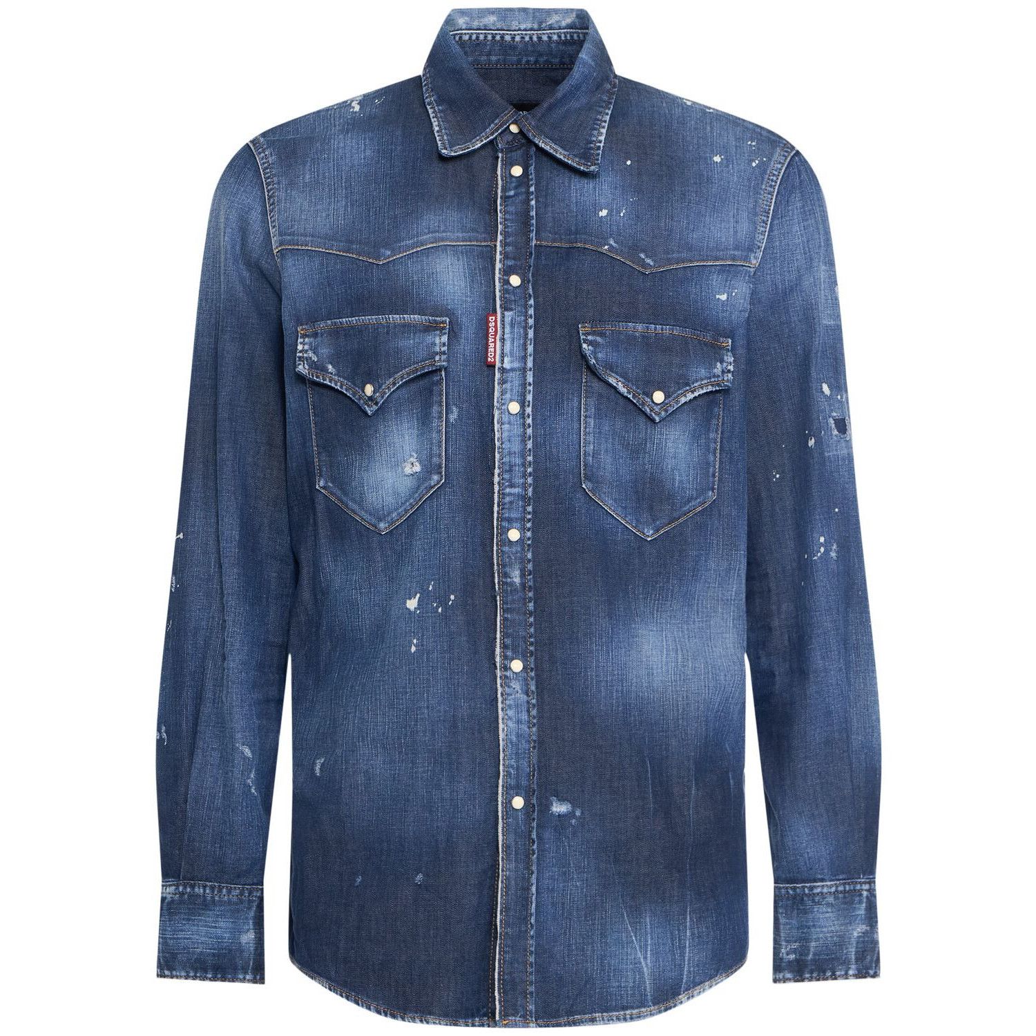DSQUARED2 Navy Western Denim Shirt New & Authentic (Men's si