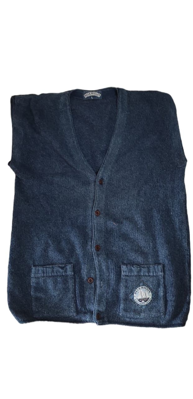 Vintage Blue Willis Spectacular Indigo Jean Denim Cable Cardigan XL Size US L / EU 52-54 / 3 - 1 Thumbnail