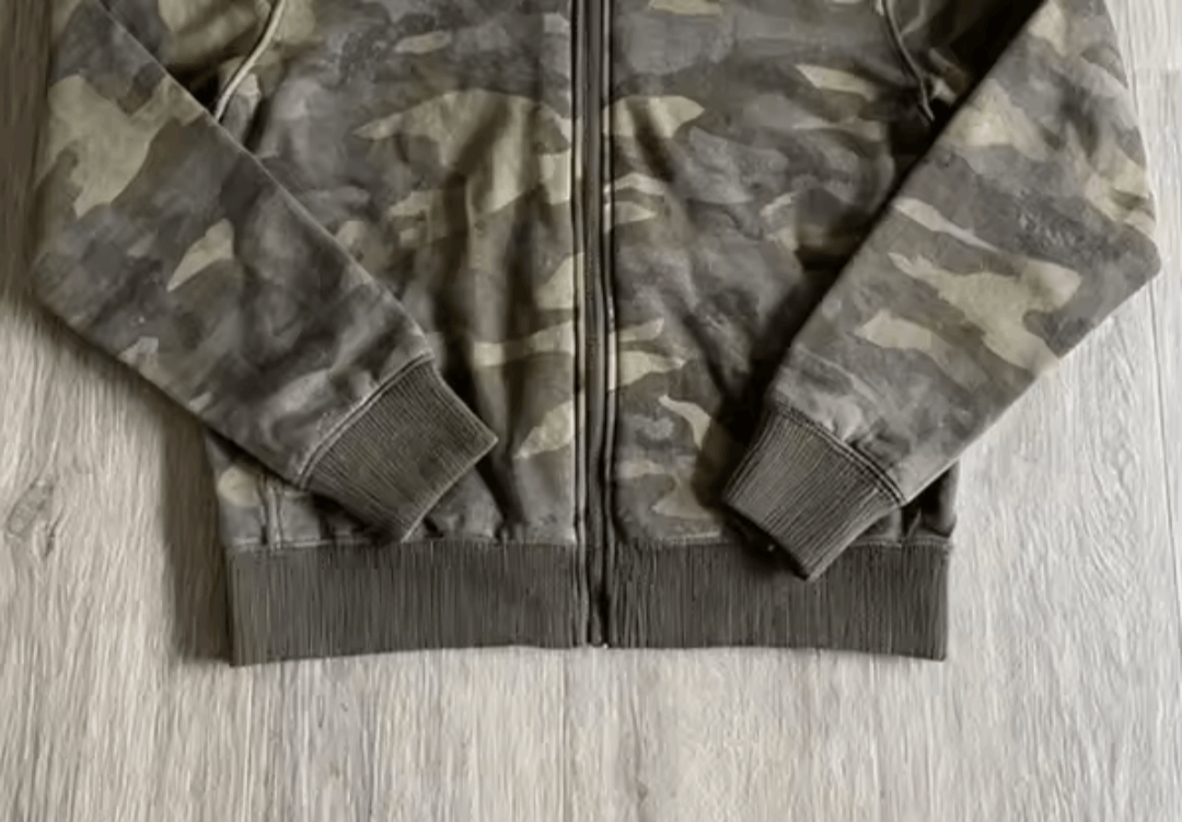 Japanese Brand Retro Camouflage Fur Collar Zipper Hoodie Size L / US 10 / IT 46 - 2 Thumbnail