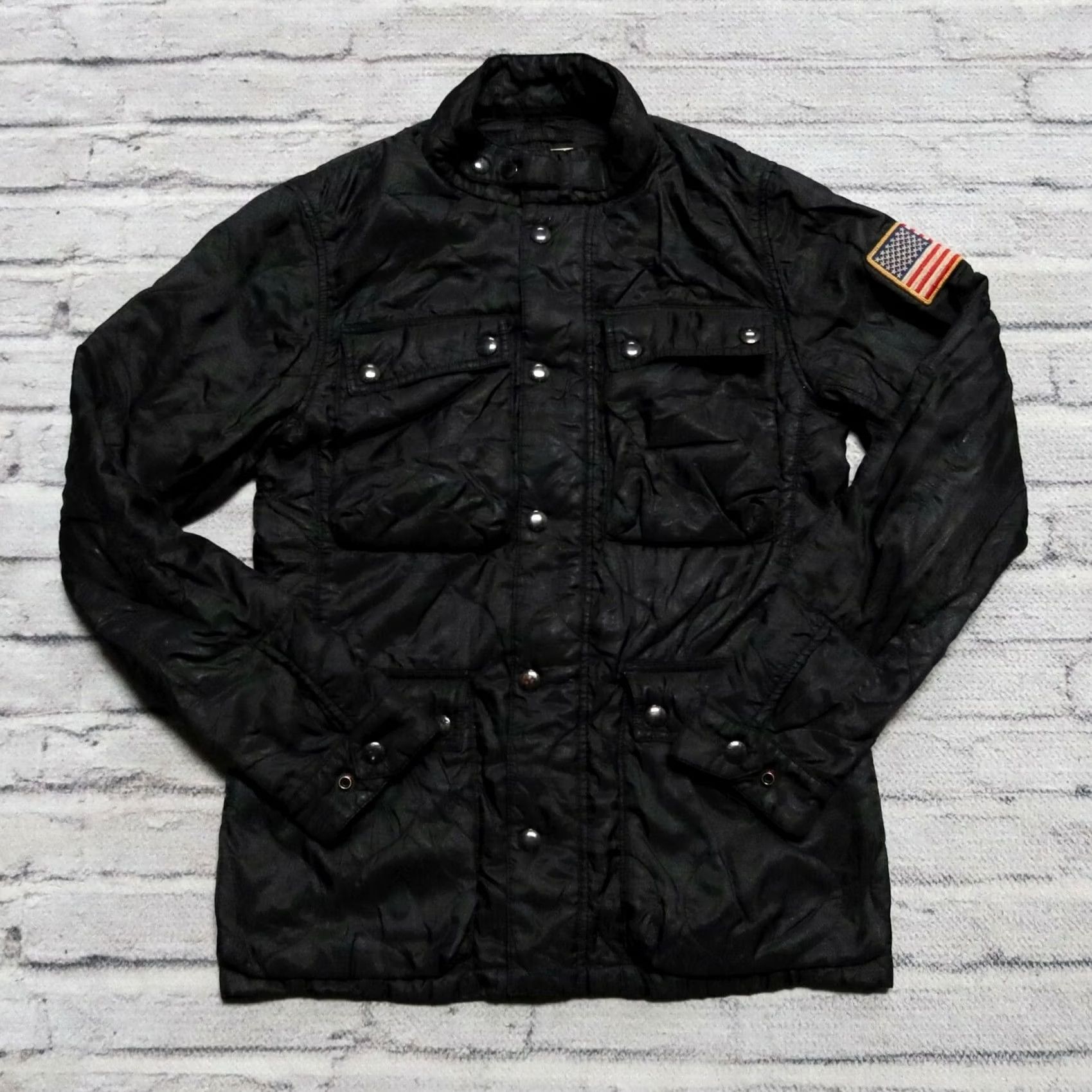 Vintage Denim & Supply Ralph Lauren M-65 Jacket Men S Black Nylon Shirt Size US S / EU 44-46 / 1 - 2 Thumbnail