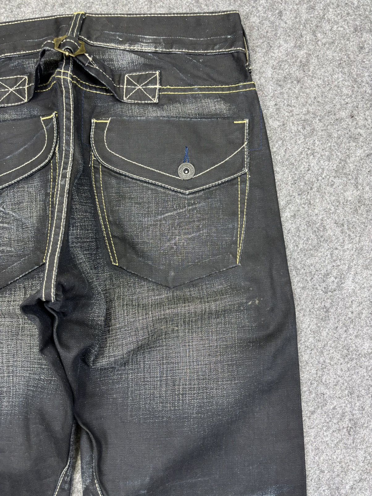 Japanese Brand 💥Sick Back Number Multipockets Indigo Stone Wash Denim F718 Size US 32 / EU 48 - 16 Thumbnail
