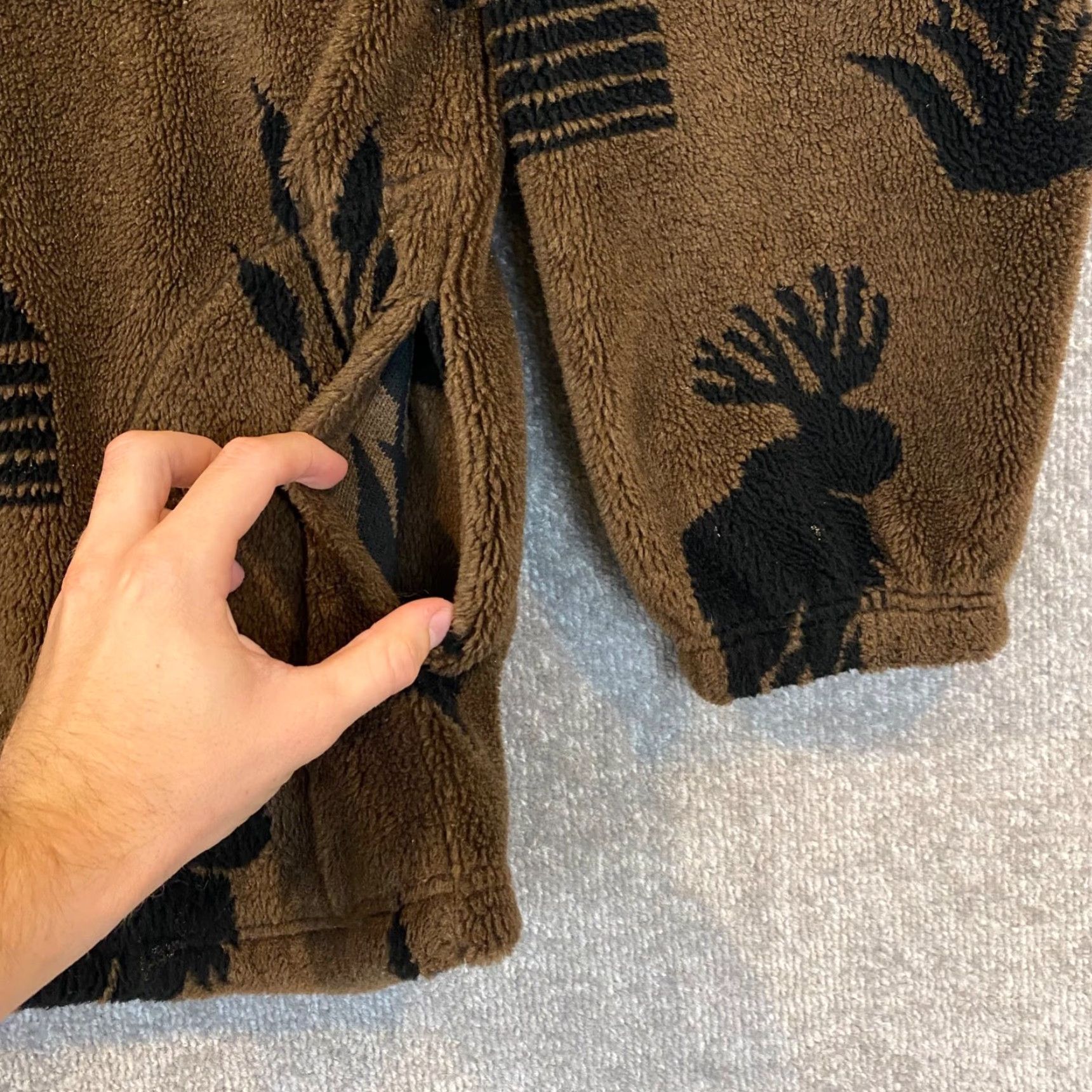 Vintage VINTAGE AWESOME Jacket Mens Medium Brown Art to Wear Ski Moose Nature Fleece Sweater 90s Size US M / EU 48-50 / 2 - 7 Thumbnail