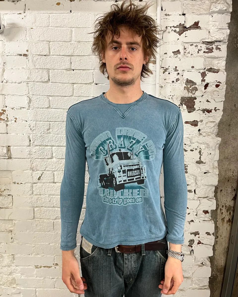 Dolce & Gabbana AW2004 Dolce & Gabbana Blue Teal Truck Graphic Longsleeve Size XS / US 0-2 / IT 36-38 - 1 Thumbnail