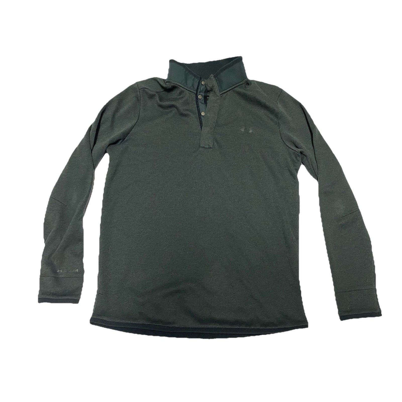 Under Armour UA Size M Loose Fit 1/4 Button Sweater Golf Gray Coldgear Size US M / EU 48-50 / 2 - 1 Thumbnail