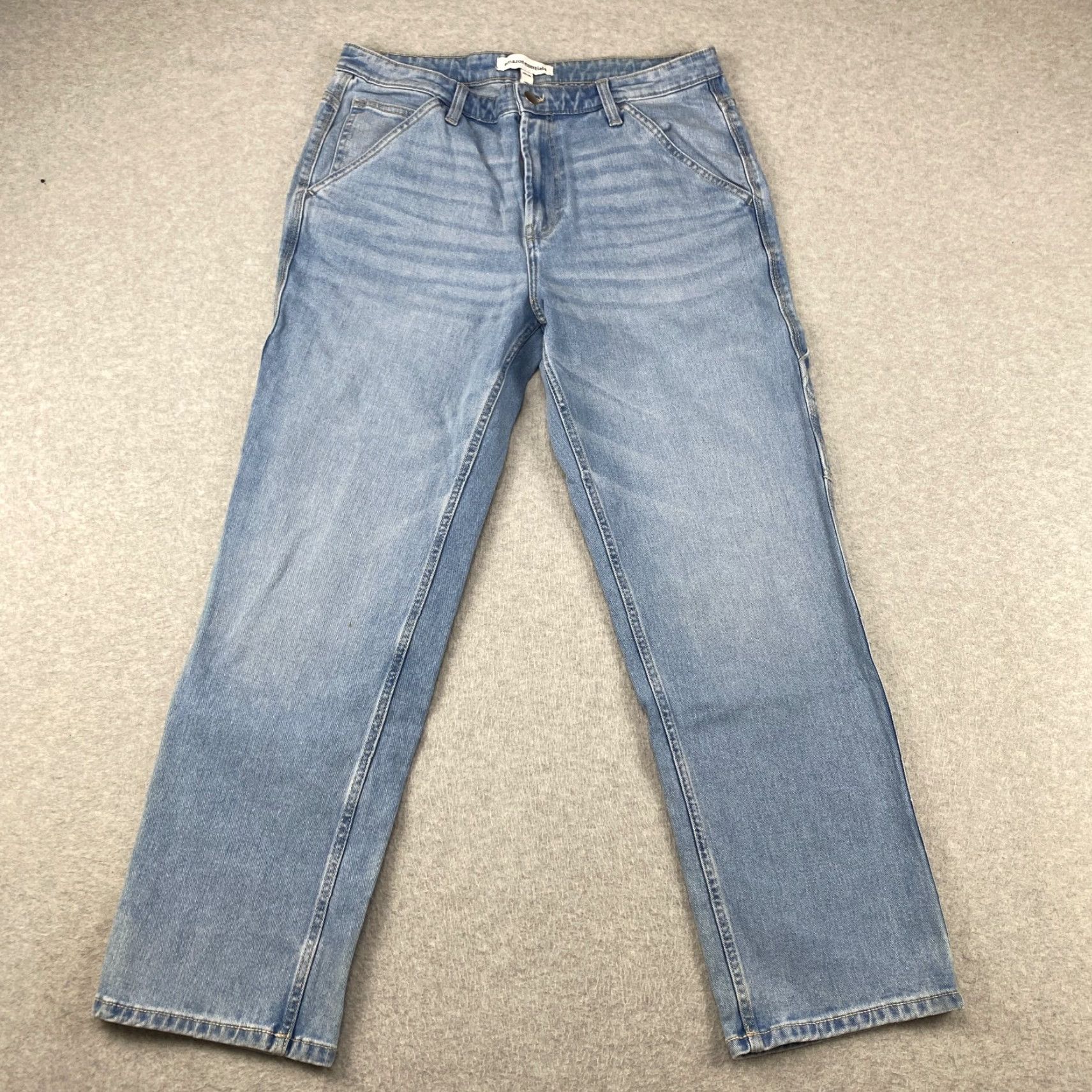 Essentials Amazon Essentials Jeans Mens 34X30 Blue Cuffed 5-Pocket Slim Stretch Straight Leg Denim Casual Pants Jeans Mens Blue 34x30 Size US 34 / EU 50 - 2 Thumbnail