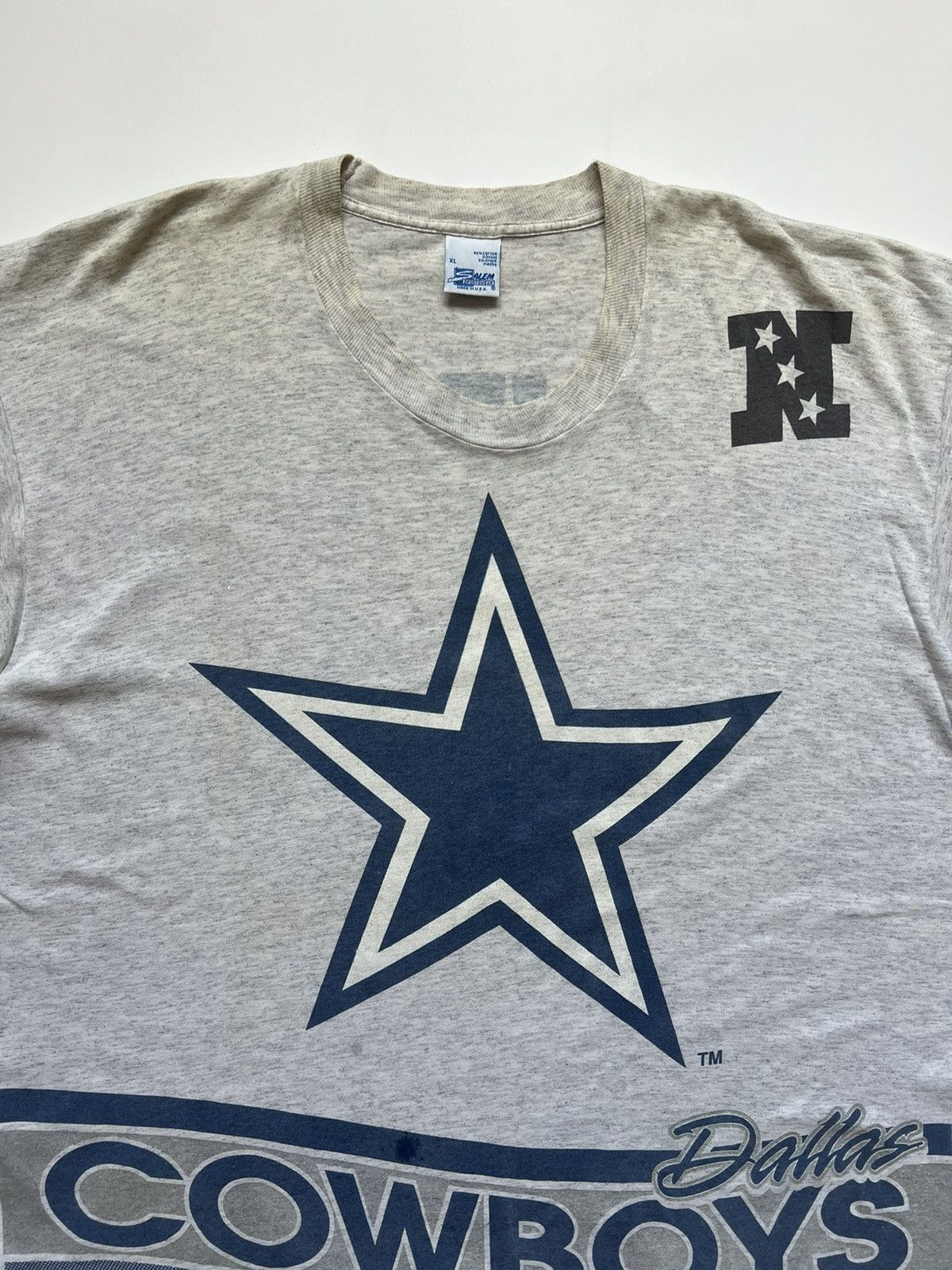 NFL × Salem Sportswear × Vintage 90's Dallas Cowboy NFL Size US XL / EU 56 / 4 - 4 Thumbnail