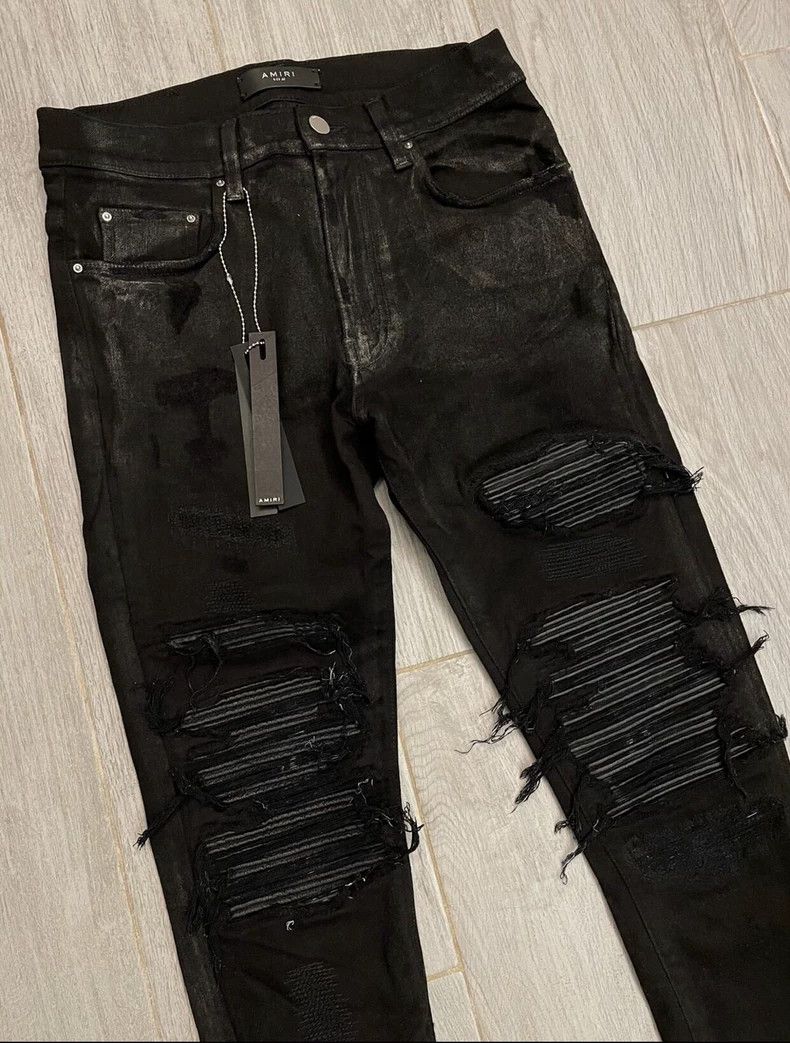 Amiri Amiri 16th season OG gold dust mx1 black patched leather d Size US 30 / EU 46 - 3 Thumbnail