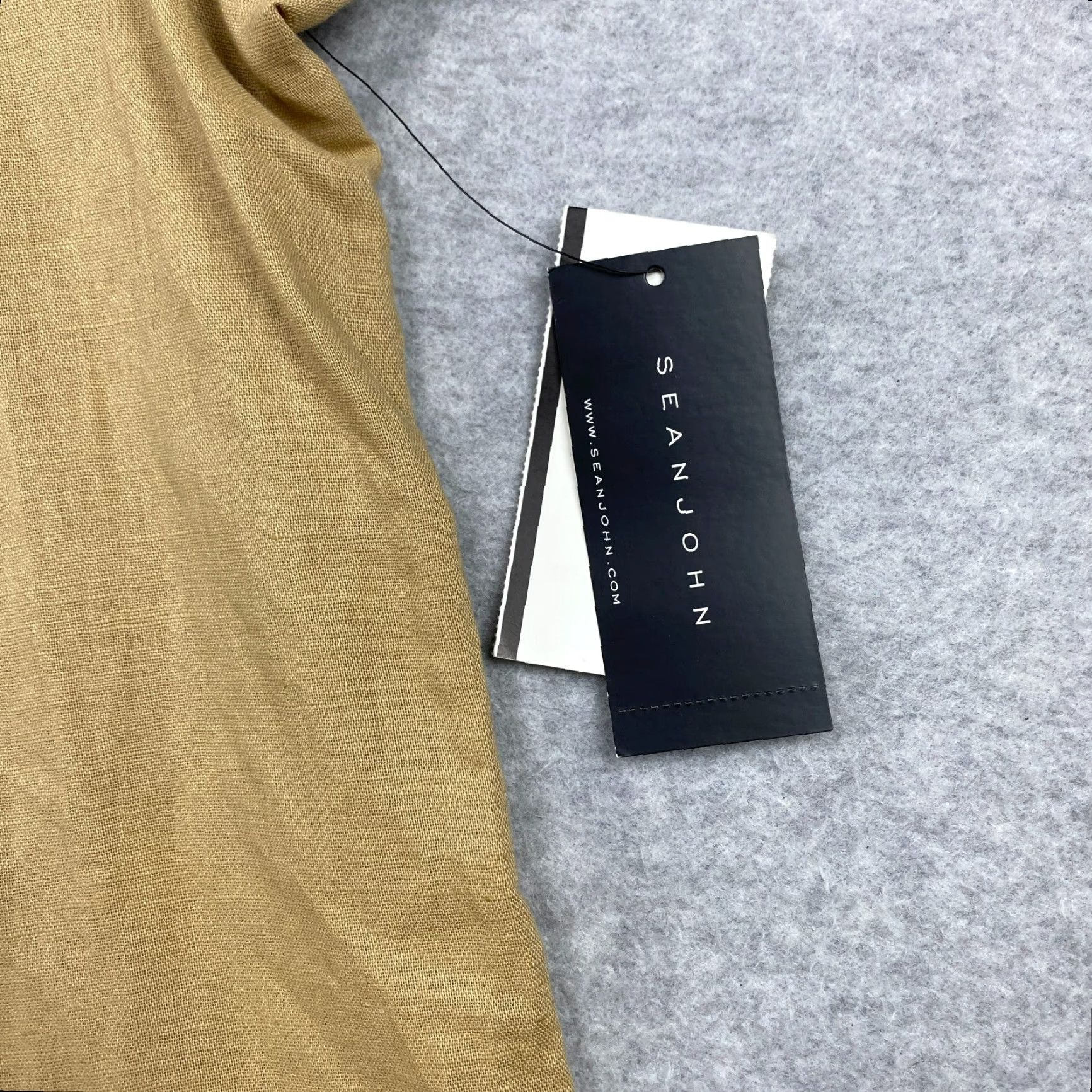 Sean John VINTAGE: NO | Sean John Button-Up Shirt Mens 4XL Beige Original Fit Linen Short Sleeve NWT Size US XXL / EU 58 / 5 - 6 Thumbnail