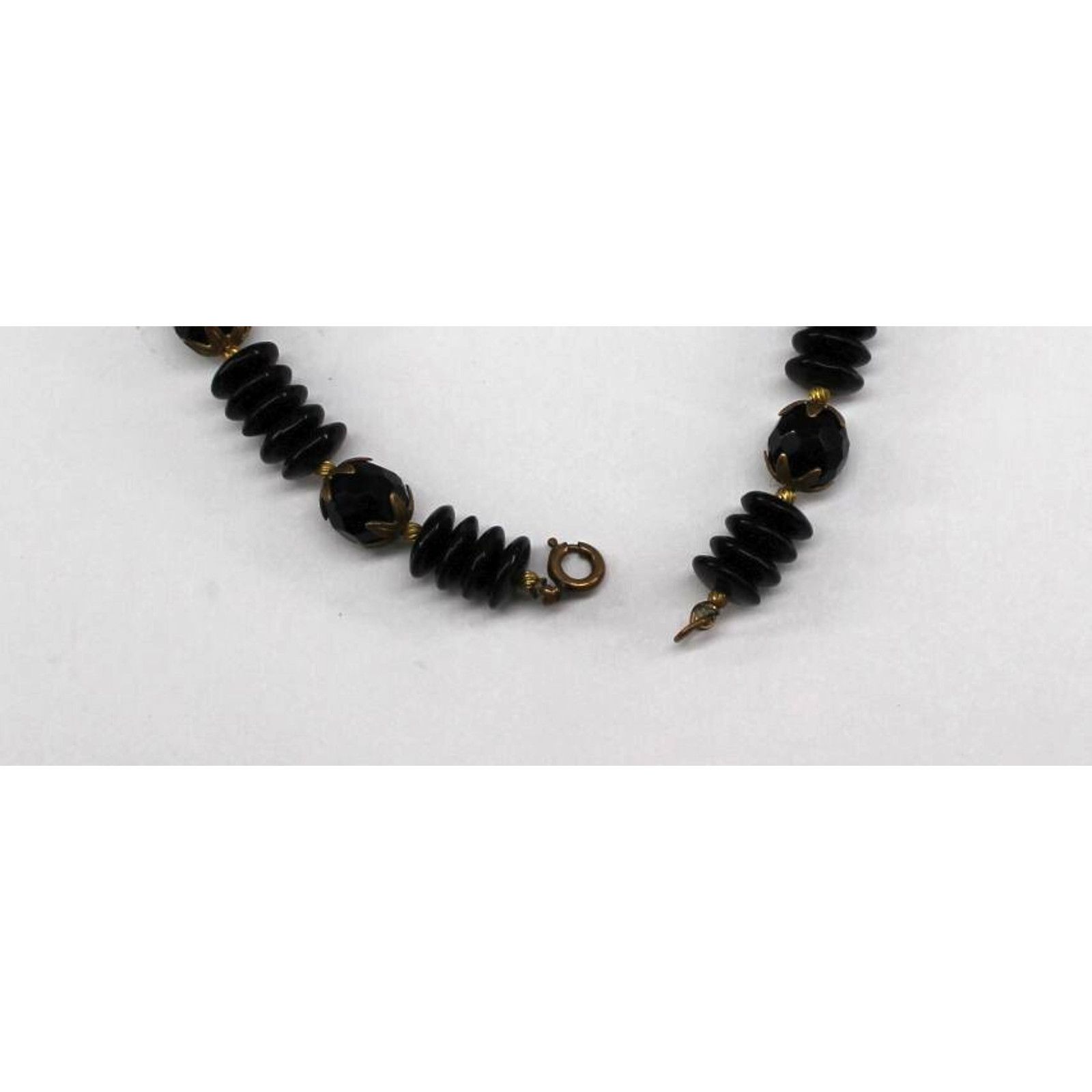 Other Vintage Black Onyx 25" Statement Necklace Faceted Bead Size ONE SIZE - 5 Thumbnail