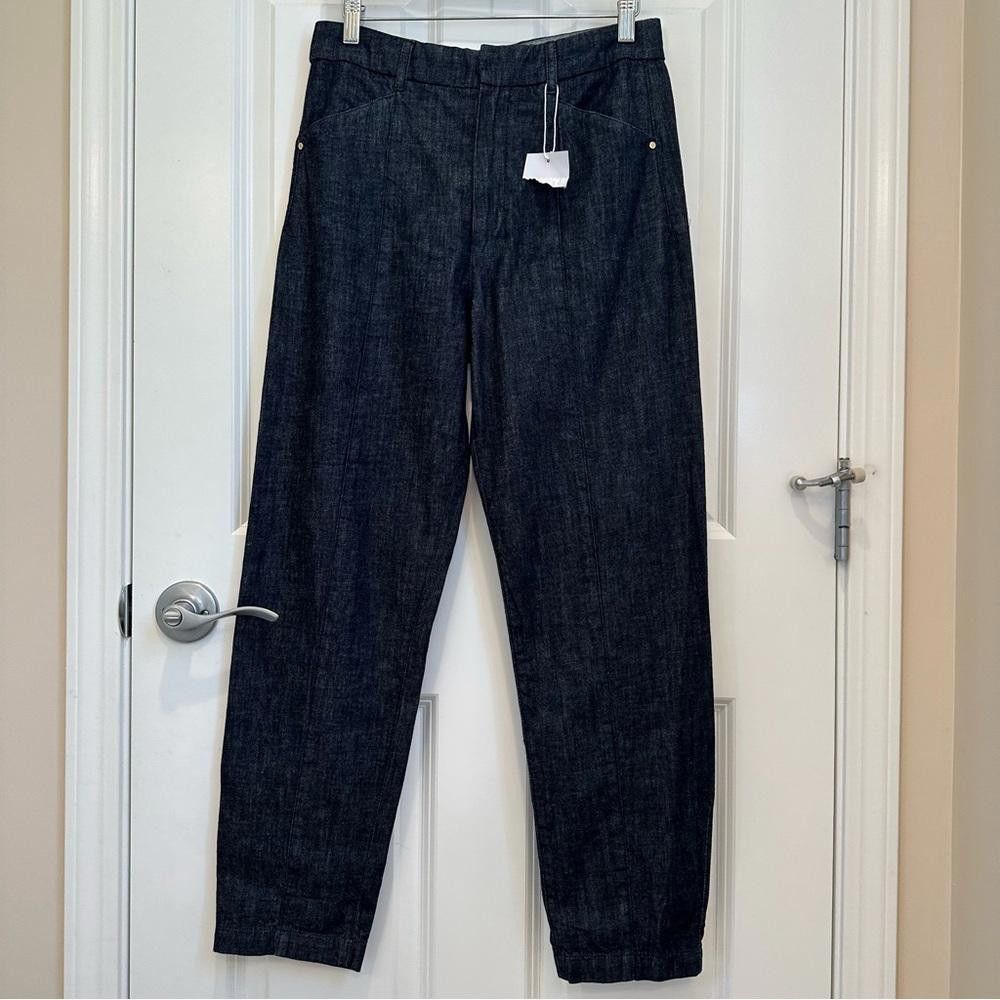 Designer ‘ S Max Mara Label-cut Denim Carrot Trousers Size: US6 IT40 Size 28" / US 6 / IT 42 - 1 Thumbnail