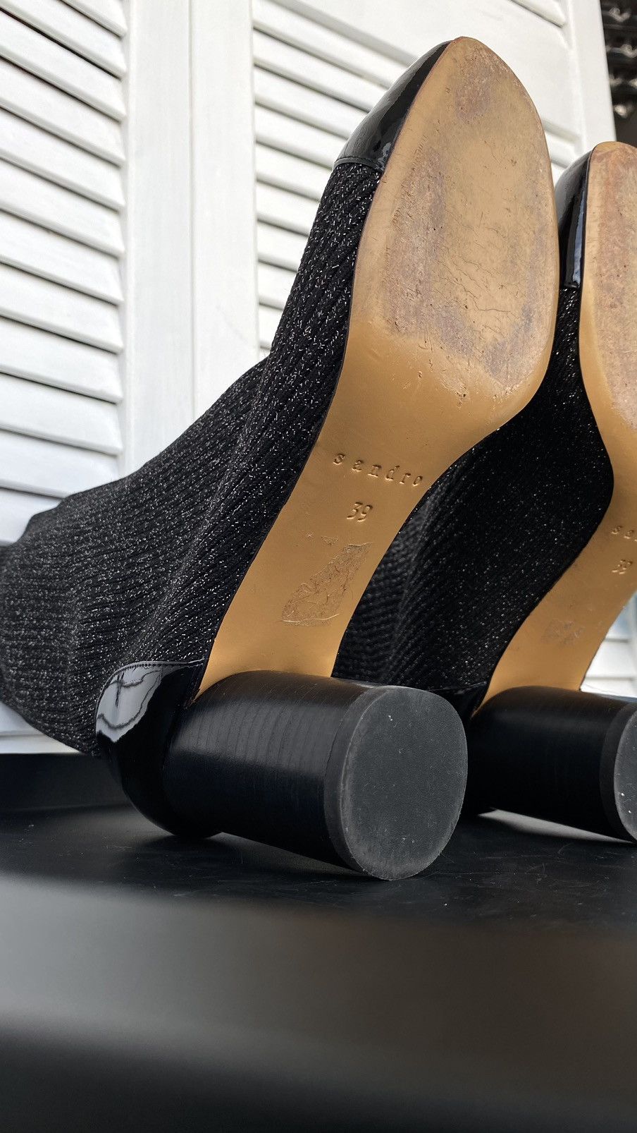 Japanese Brand × Sandro Sandro Knit Glitter Sock Black Boots Size US 8 / IT 38 - 14 Thumbnail