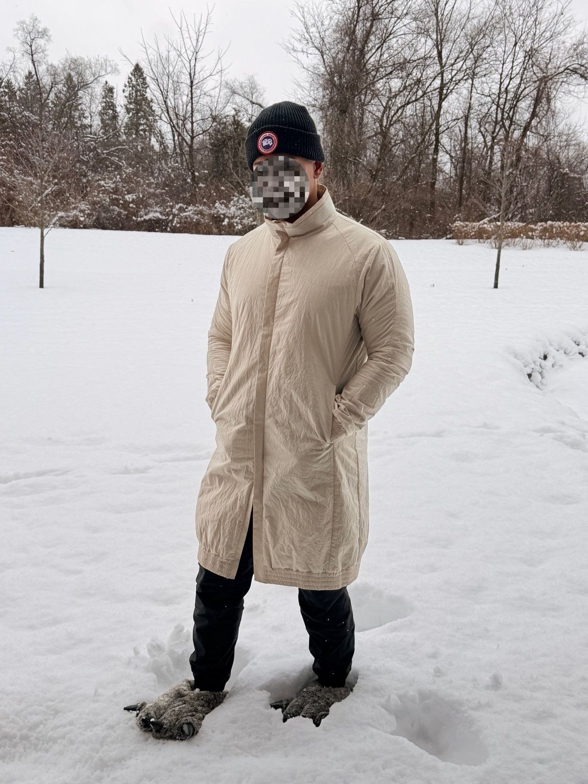 Devoa DEVOA Japanese Men’s Avant-Garde Long Coat White-Gray Size US L / EU 52-54 / 3 - 6 Thumbnail