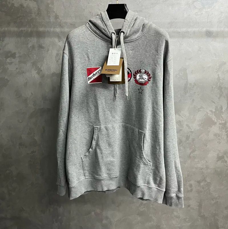 Burberry Burberry Gray Cotton Men's Hoodie Size US XXL / EU 58 / 5 - 1 Thumbnail