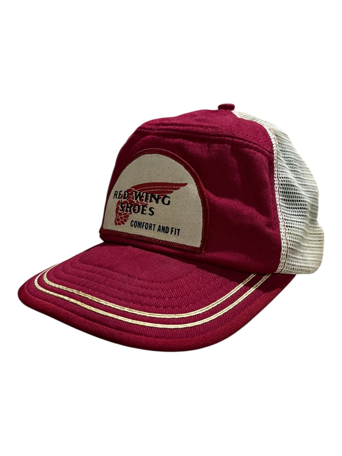 Red Wing Vintage 1980s Red Wing Made in 🇺🇸 Half Moon Mesh Trucker Cap Size ONE SIZE - 1 Thumbnail