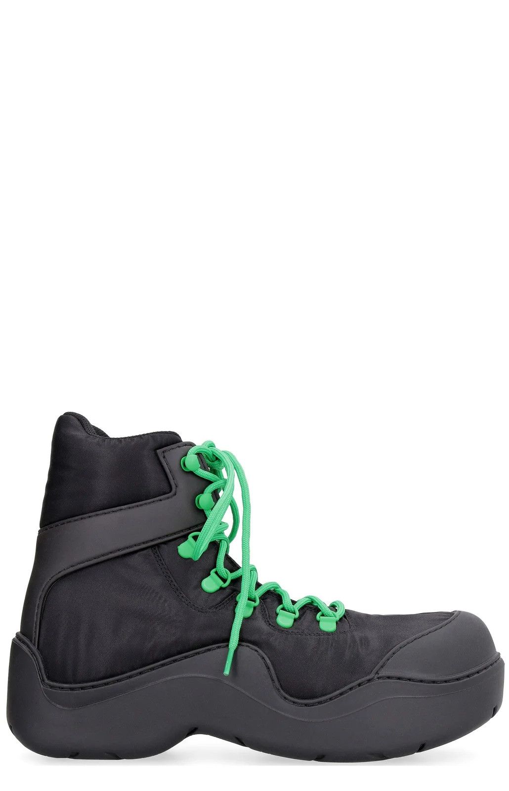 image of Bottega Veneta Puddle Bomber Lace Up Boots In Black, Women's (Size 4)