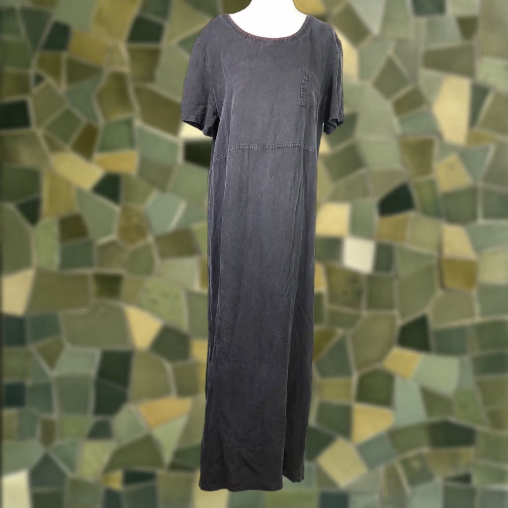 Vintage VINTAGE Positive Attitude black t-shirt maxi dress XS L Short Sleeve Women Size L / US 10 / IT 46 - 1 Thumbnail