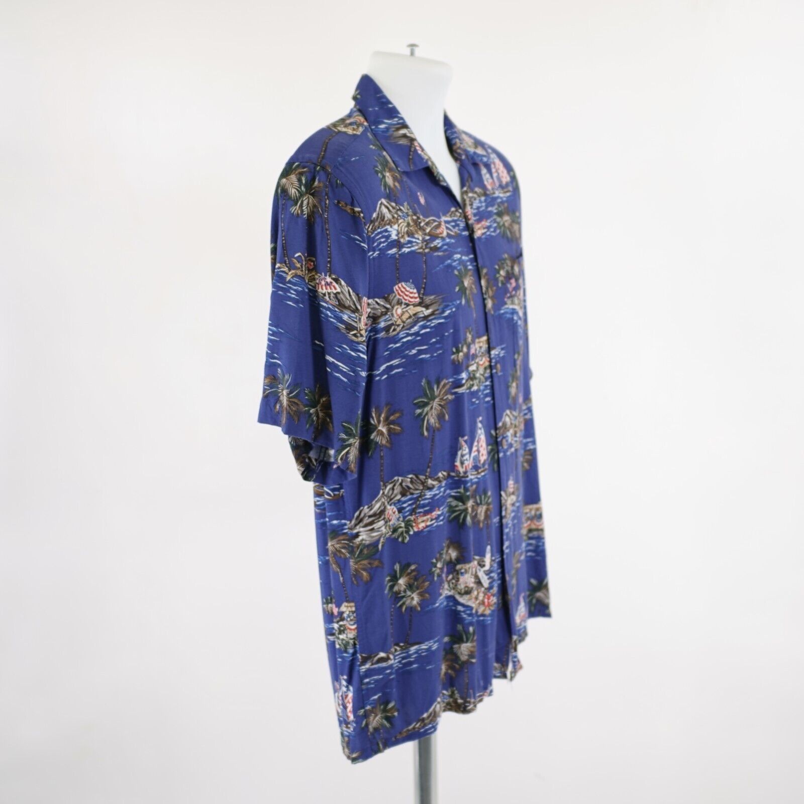 Designer Boca Classics Blue Medium Beach Sailboat Hawaiian Shirt Rayo Size US M / EU 48-50 / 2 - 7 Thumbnail