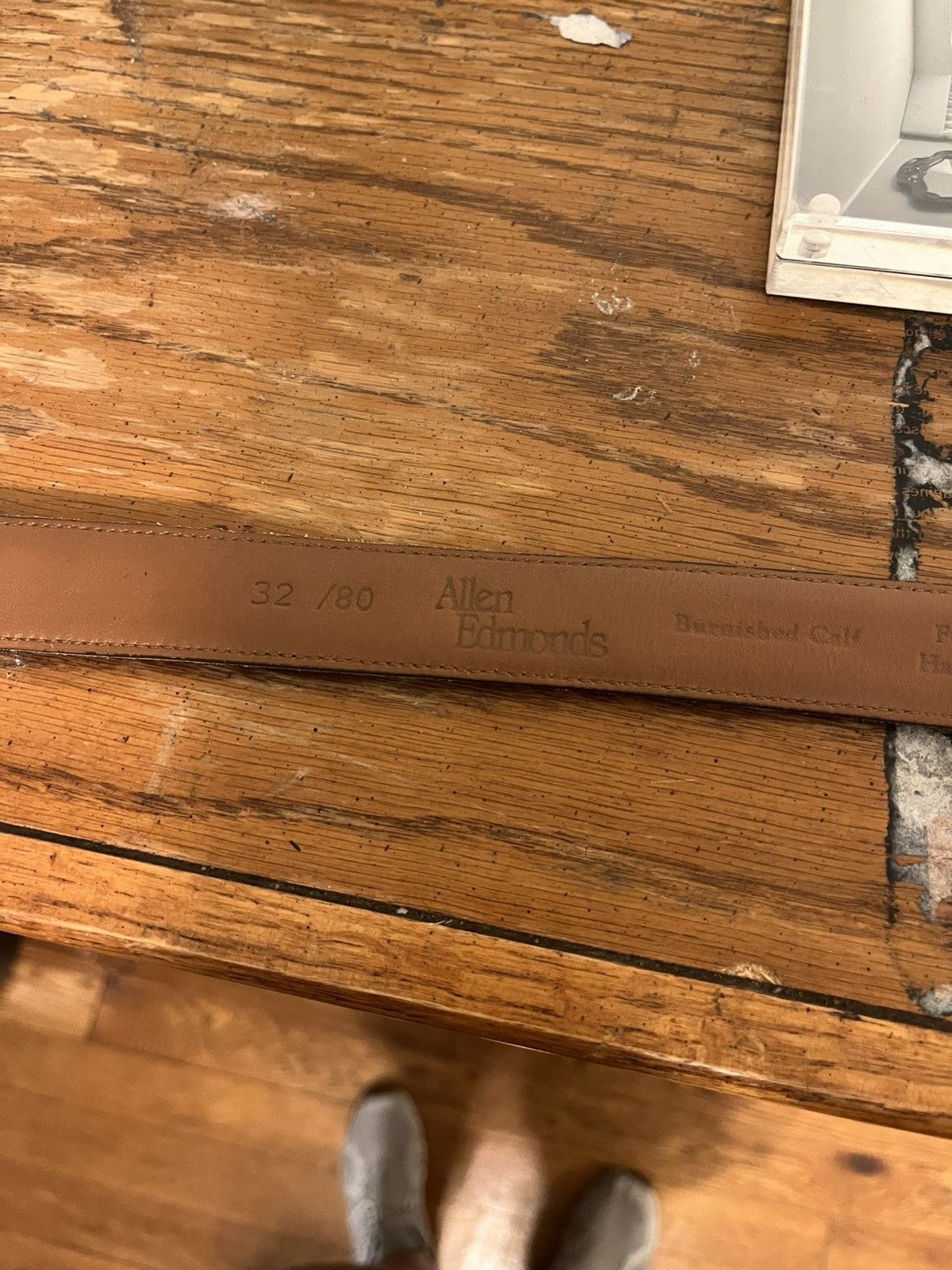 Allen Edmonds Allen Edmonds Luxury Brown Calf Leather Belt Size 32 - 2 Thumbnail