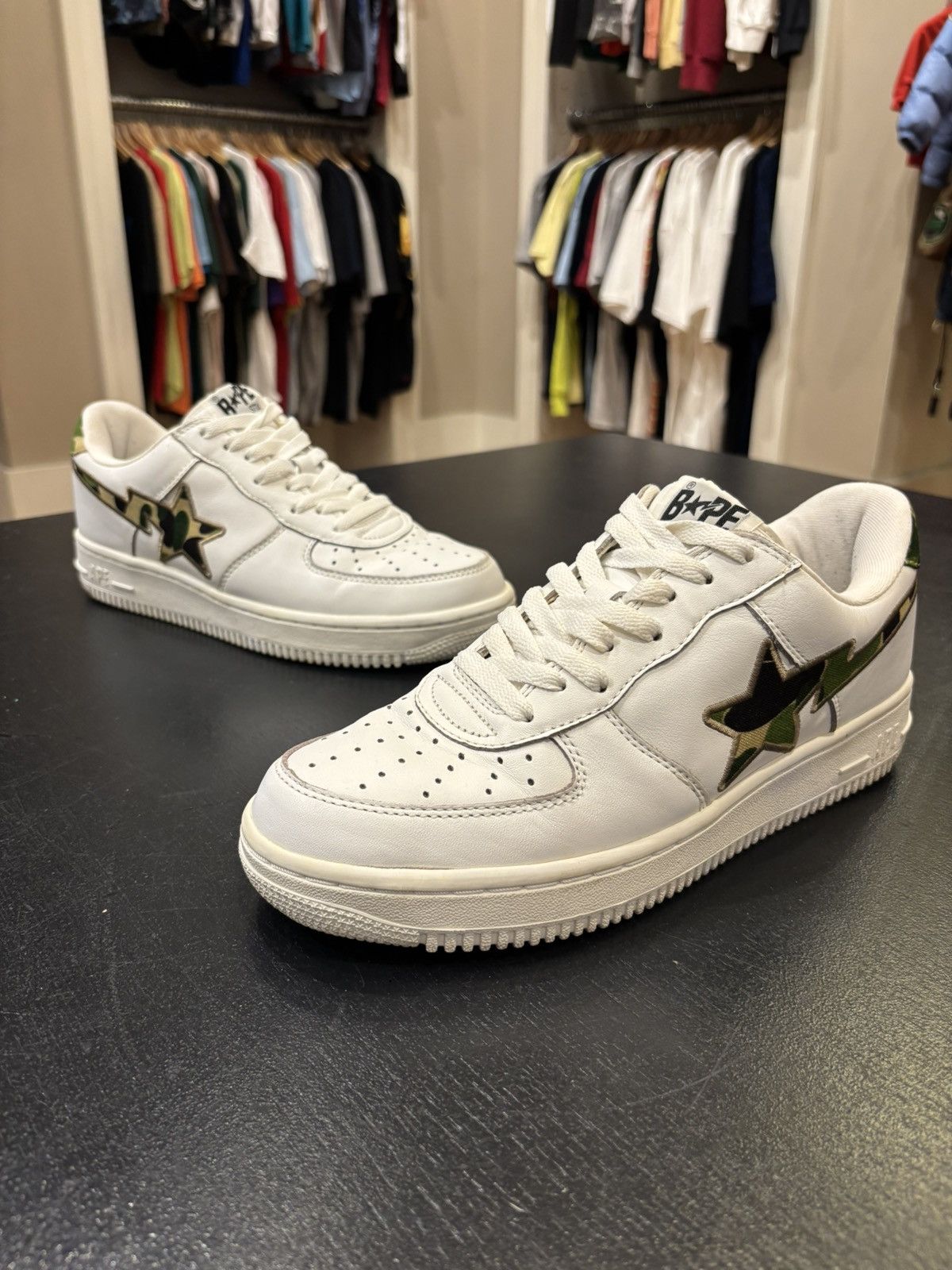 Bape A Bathing Ape Bapesta FS-001 Low ‘White Green Camo’ Size US 9.5 / EU 42-43 - 1 Thumbnail